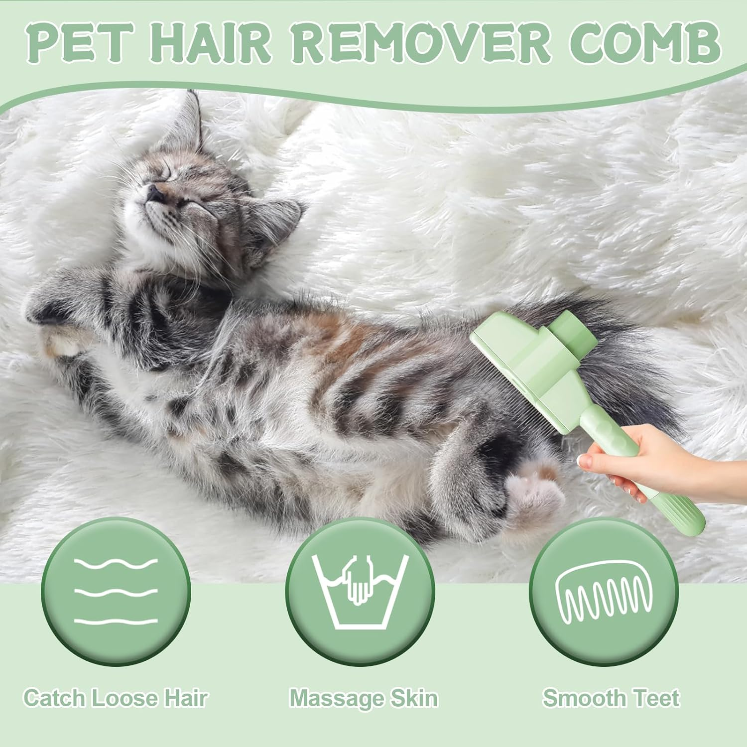 Fellmagnet Gloves, 4-In-1 Set for Pet Hair Removal, Cat Hair Remover with Self-Cleaning Fur Click Brush, Fur Magnet - the Bestseller for Efficient Pet Grooming, Ideal for Dogs and Cats image number 3