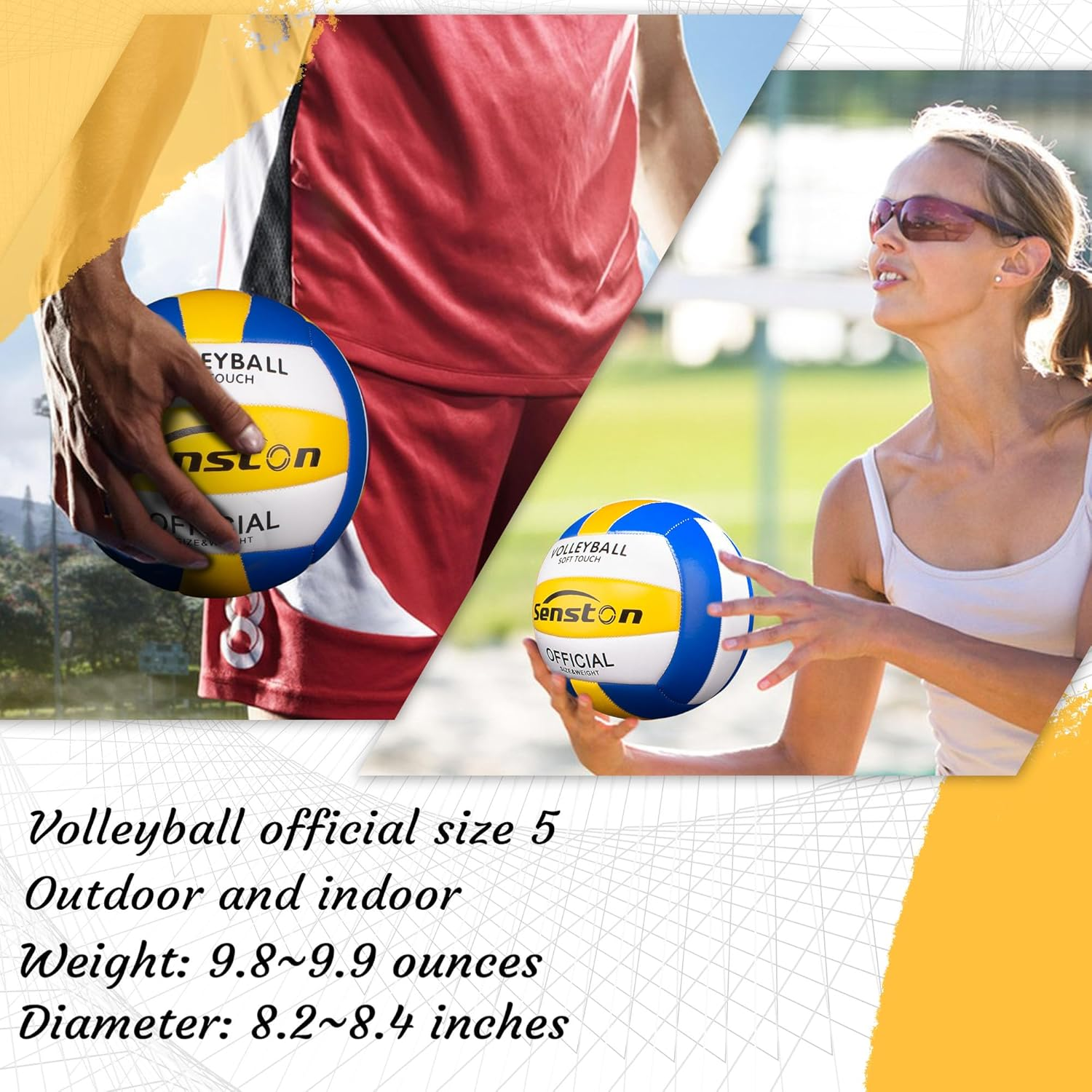 Senston Soft Volleyball - Waterproof Indoor/Outdoor for Beach Play, Game,Gym,Training Official Size 5 image number 5