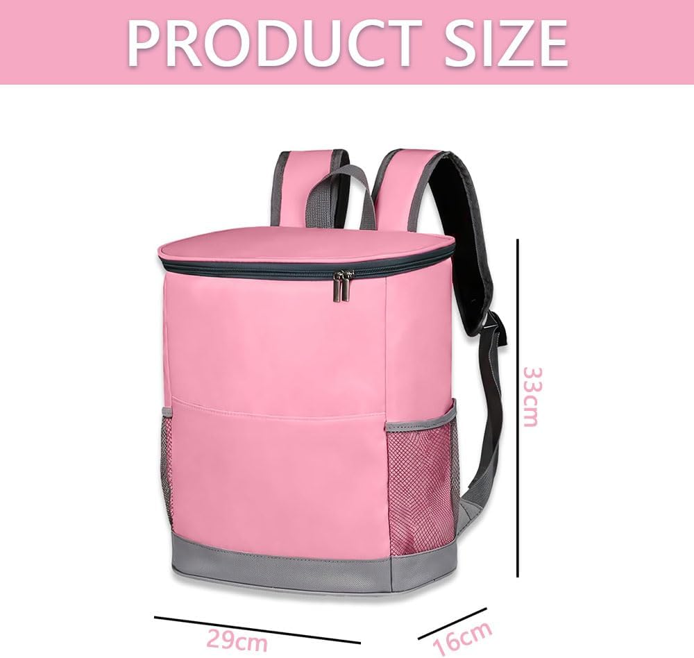 Women&rsquo;S Insulated Cooler Backpack &ndash; Leakproof Waterproof Soft Cooler Bag for Travel, Beach, Hiking, Picnic &ndash; Lightweight Thermal Backpack for Hot & Cold Food and Drinks &ndash; Pink image number 3