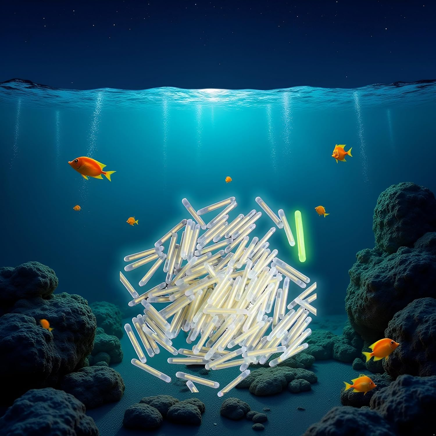 Puryupearl 100Pcs Yellow Fishing Float Light Stick Fluorescent Lightstick LED Fluorescent Dark Glow Sticks Fishing Float Accessories 3Mm Corks, Floats and Bobbers Terminal Tackle and Accessories image number 2