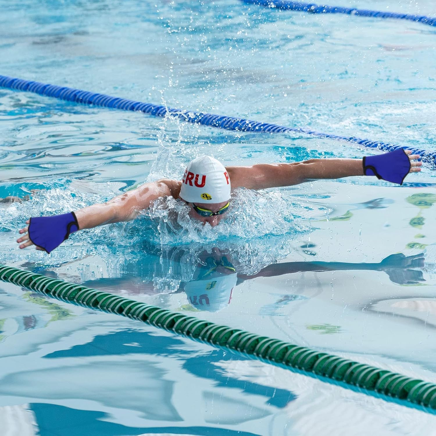 Swimming Aquatic Gloves Men Women Children Swimming Training Gloves Neoprene Gloves Webbed Breathable Lightweight Training Gloves Fitness Swimming image number 5