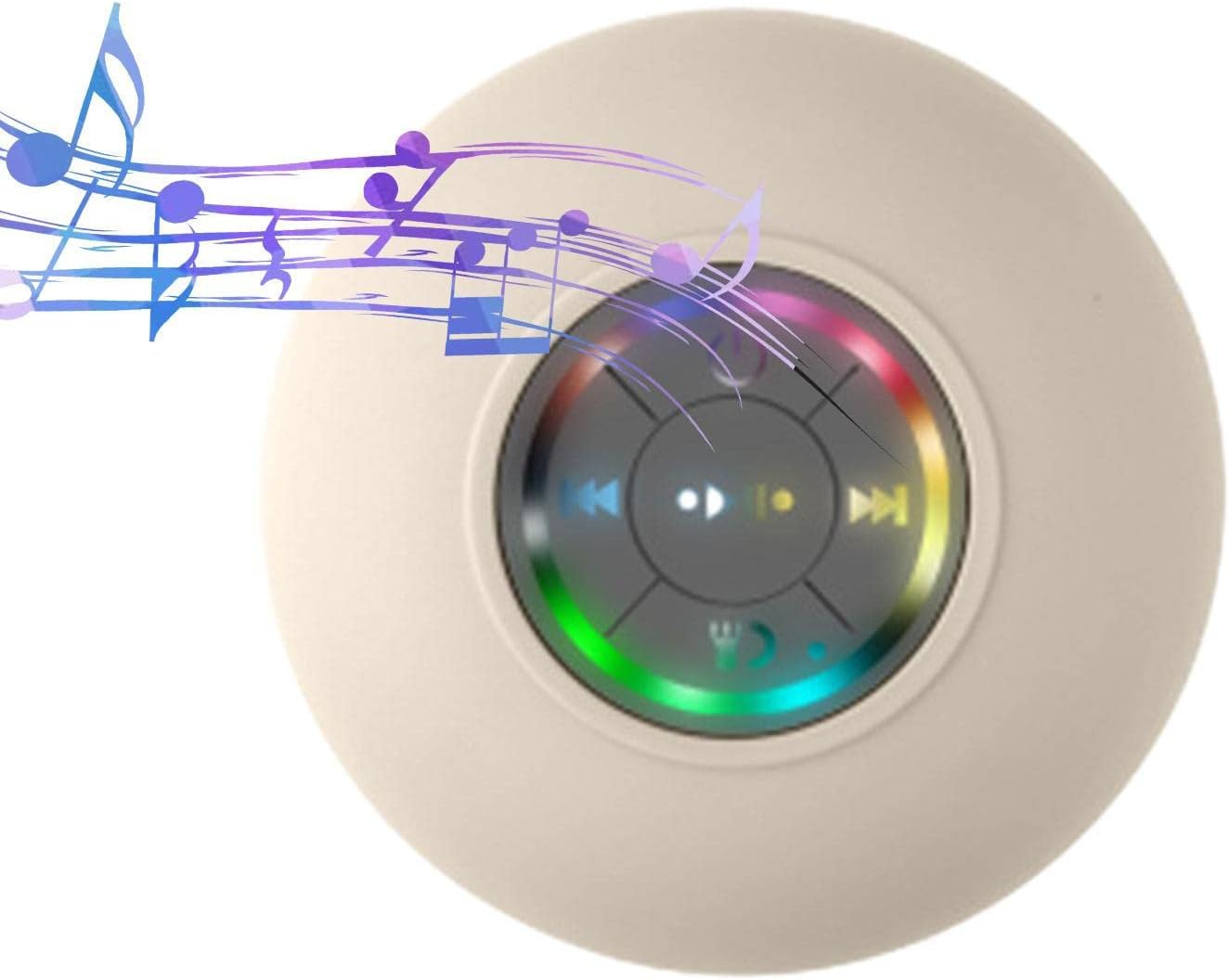 Generic Black Waterproof Speaker | Wireless 5.0, Portable, Rechargeable, Bluetooth, USB, for Bathroom, Tablet, Smartphone, Laptop