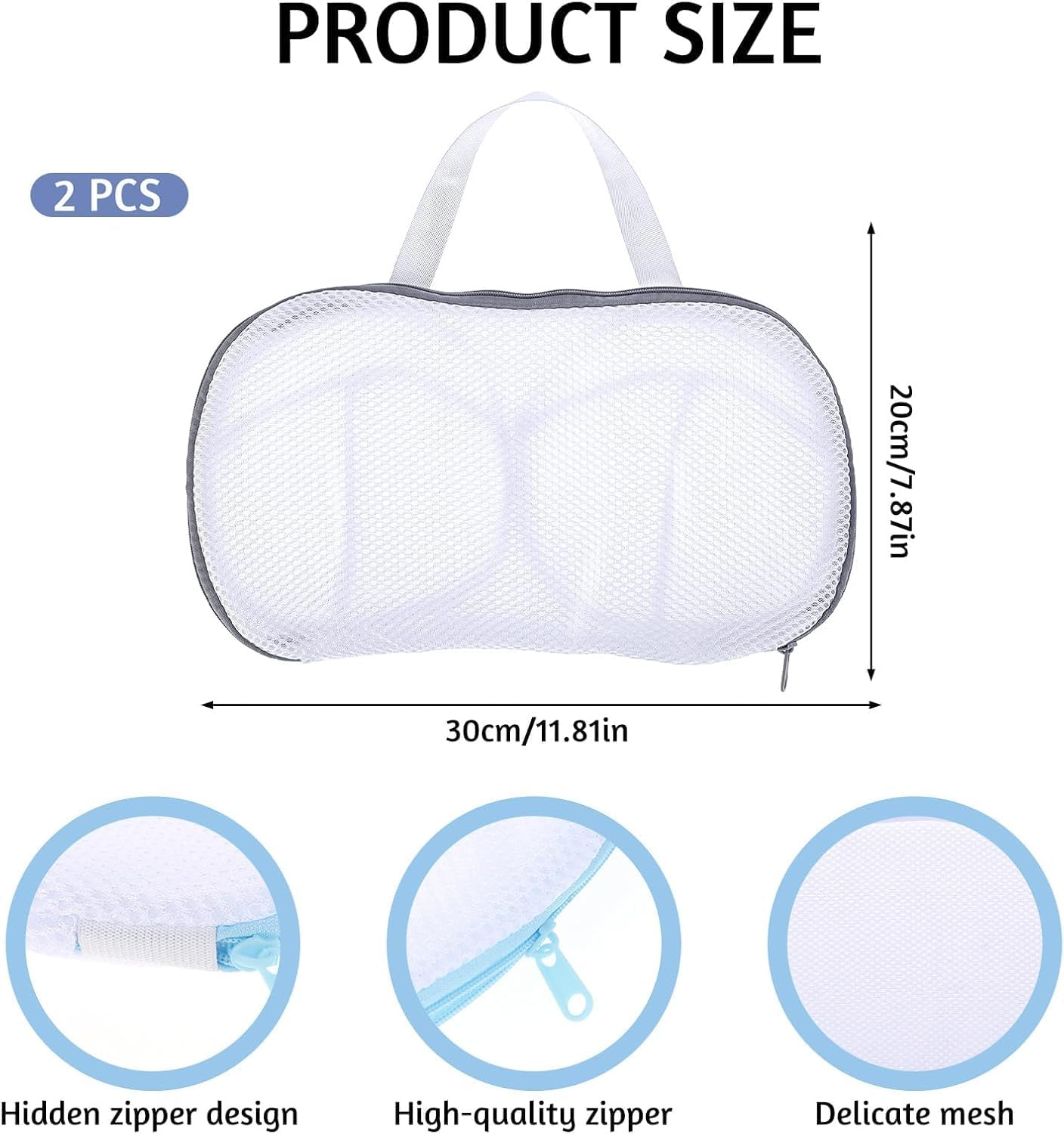ZUJIACUN 2 Mesh Bra Washing Bags, Underwear Anti-Deformation Washing Bags, Laundry Mesh Bags, Washing Machine Accessories, Large Capacity Reusable Laundry Bags Bra Socks Underwear image number 5