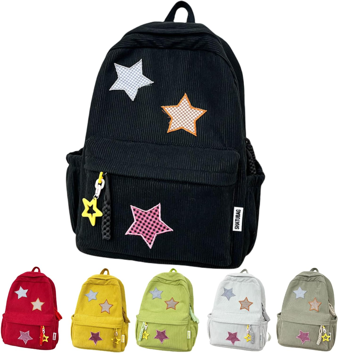 Star Backpack Kawaii Large Capacity Aesthetic Rucksack Cute Accessories Bag for Woman Light-Hearted Mori