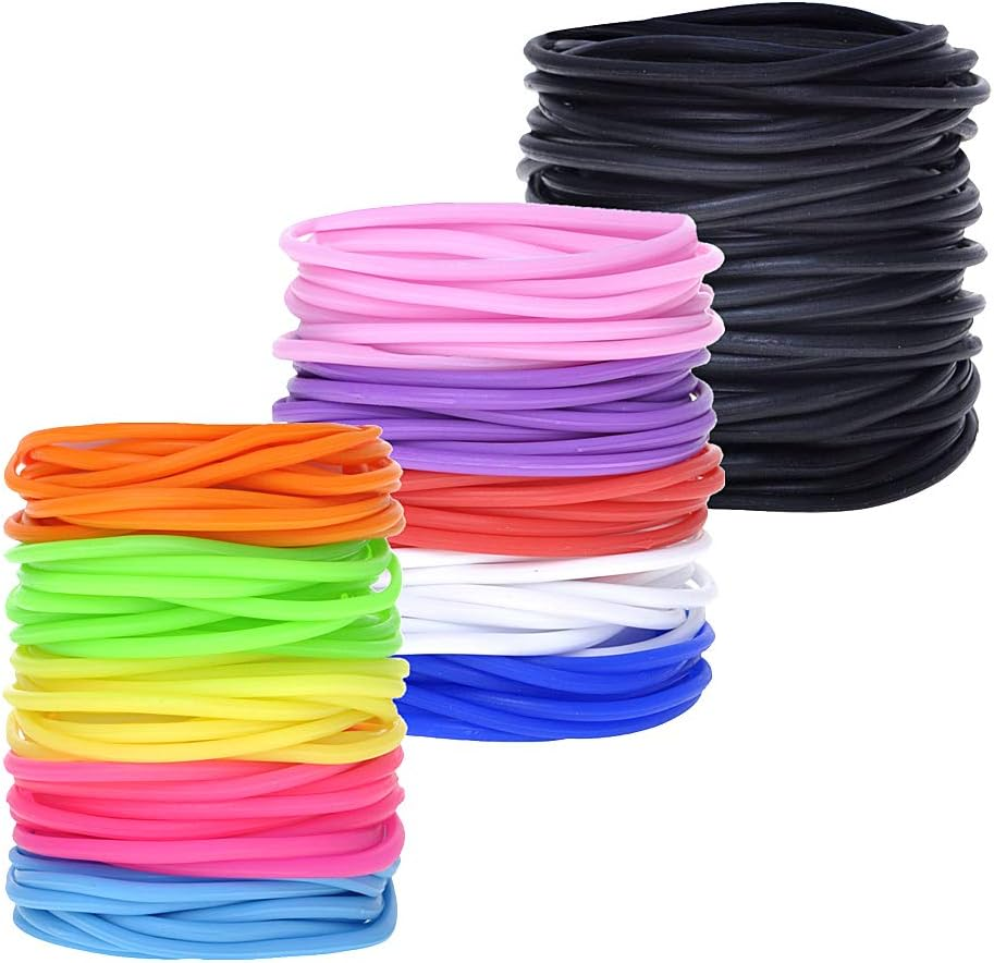 100 Pcs Jelly Bracelets for Youth, 80S Rubber Wristbands, Thin Silicone Bangles - Assorted image number 4