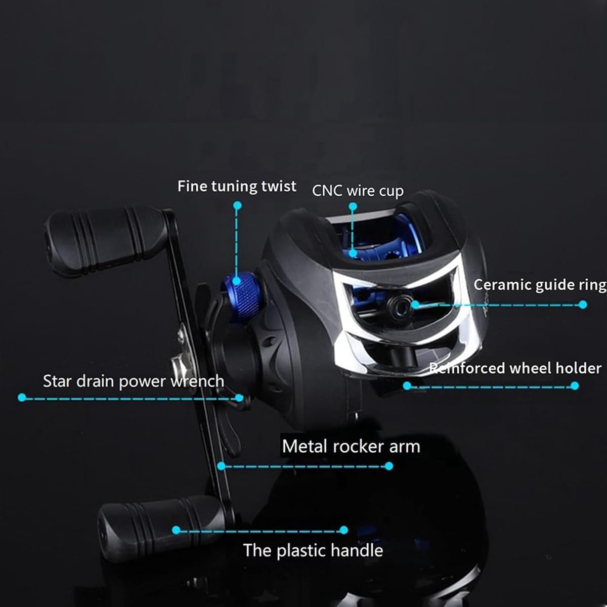 AIMALL Fishing Reel with Anti-Frying Line System, Teardrop Swivel Disc Spinning Reel for Freshwater and Saltwater, Left and Right-Hand Versions image number 4