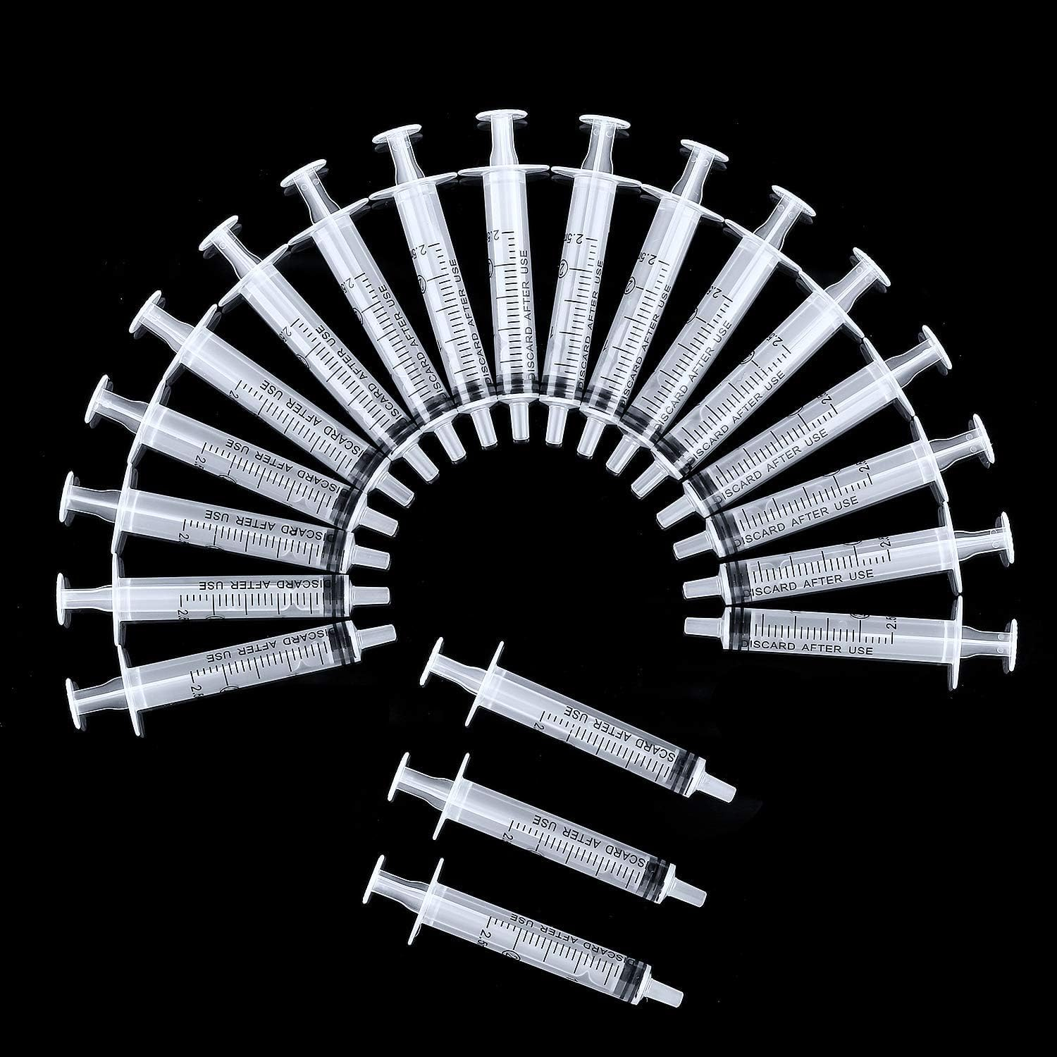 50PCS 2Ml Bulk Plastic Syringes without Needle with Measuring Device for Science Lab, Feeding Pets, Liquid Measurement, Industrial,Individually Sealed image number 5