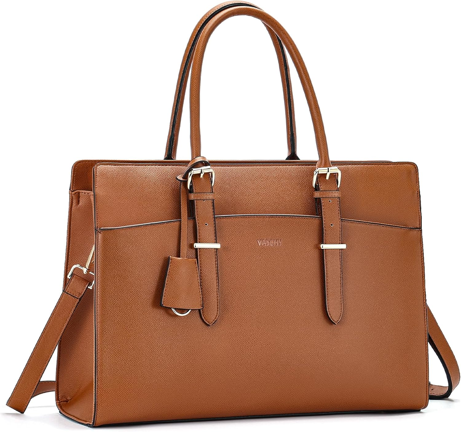15.6Inch Laptop Tote Bag for Women,Vaschy Large Vegan Leather Work Tote Bag Briefcase Computer Bag Handbag Shoulder Bag Briefcase for Business Office Travel