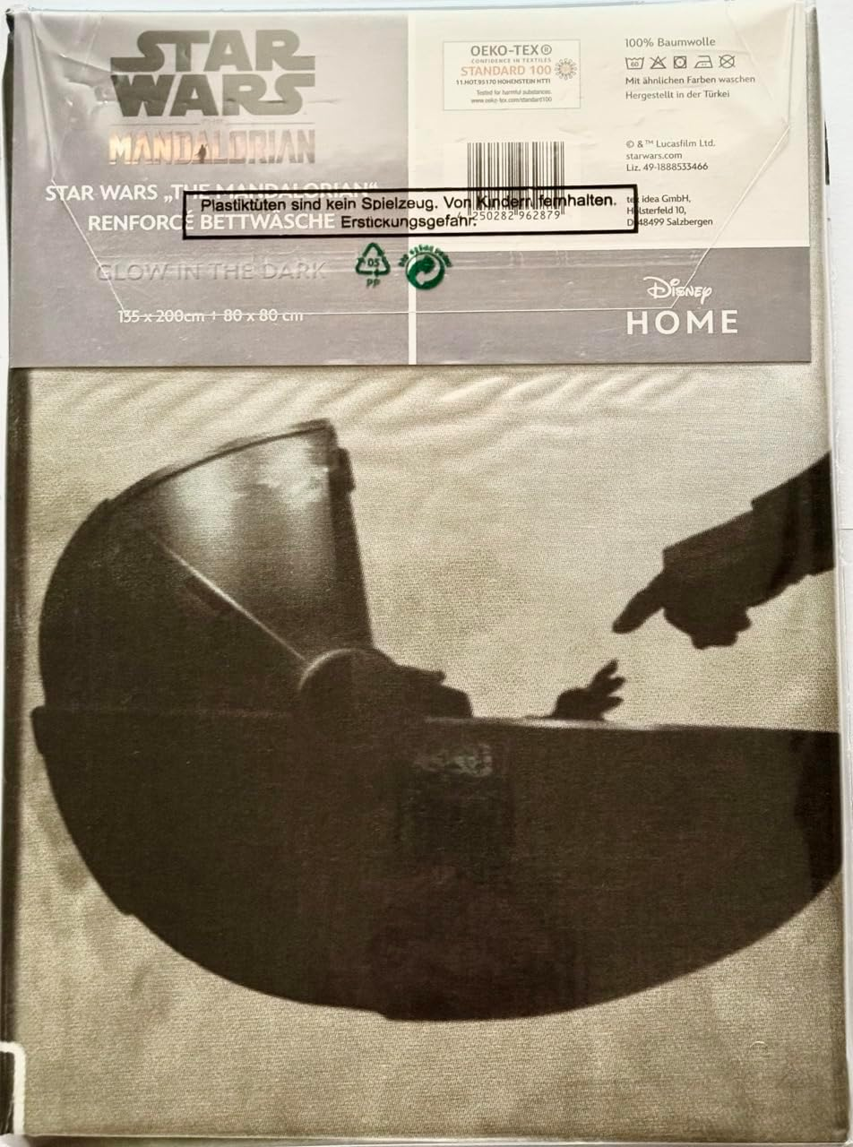 Tex Idea Star Wars Mandalorian the Child Bed Linen Smooth Glow in the Dark - Glows in the Dark - All-In-One Outlet 24 - (135 X 200 Cm) image number 5