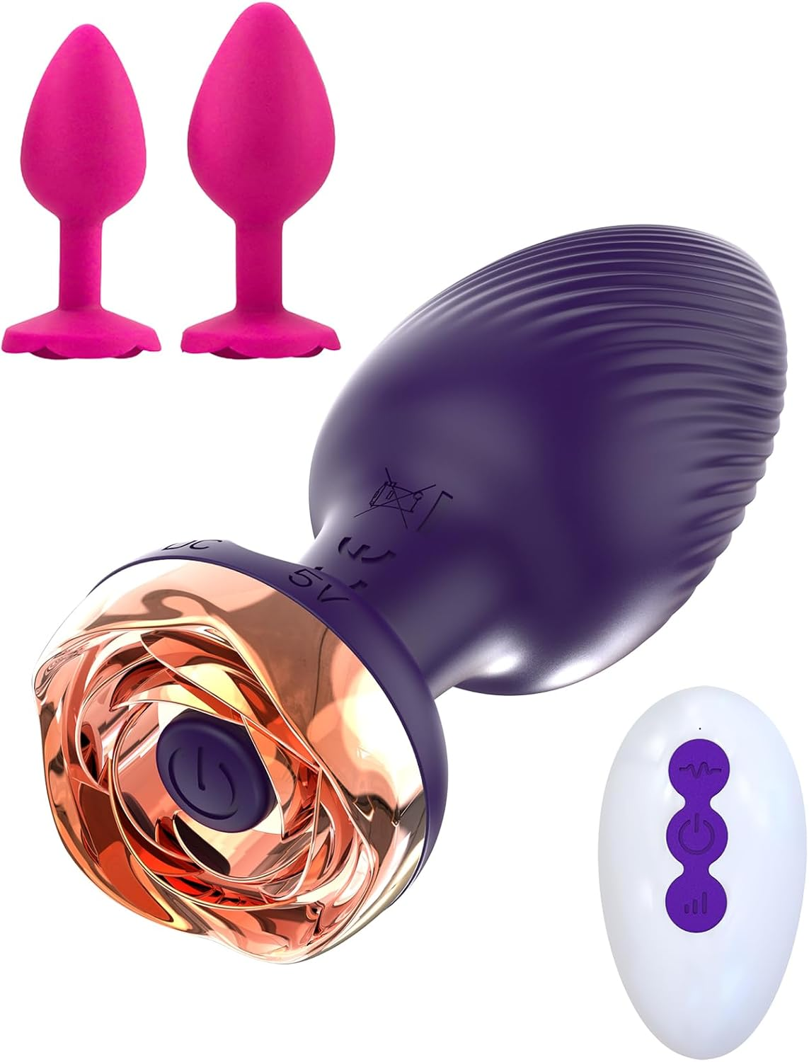 Anal Plug Vibrator with 3Pcs Butt Plug,Prostate Massager Anal Plug Vibrator,Wireless Remote Control 10 Frequency Vibration Mode, Adult Sex Toys & Games, Suitable for Men and Women and Couples Fun (Black Rotation APP)