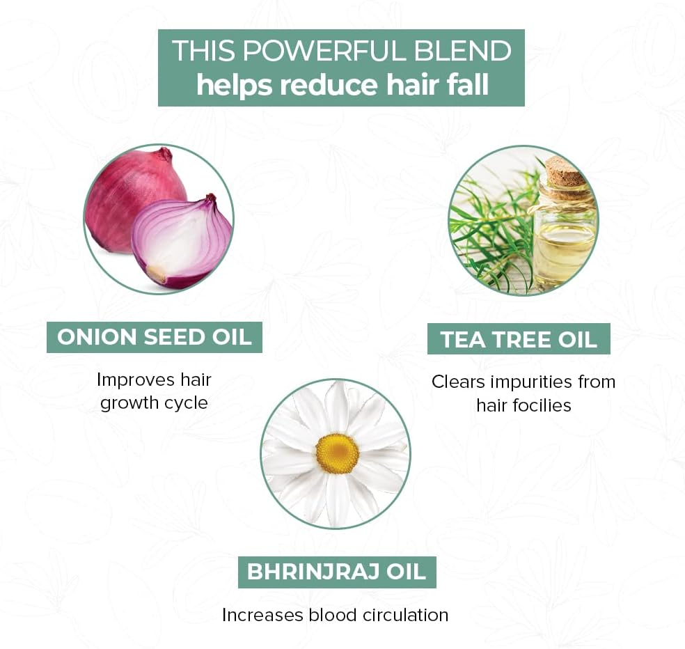 Mars by GHC Hair Growth Combo Pack | Onion Hair Growth Oil 200Ml | Derma Roller Hair Activator | for Hair Regrowth and Hair Fall Control - No Paraben (Set of 2) image number 6