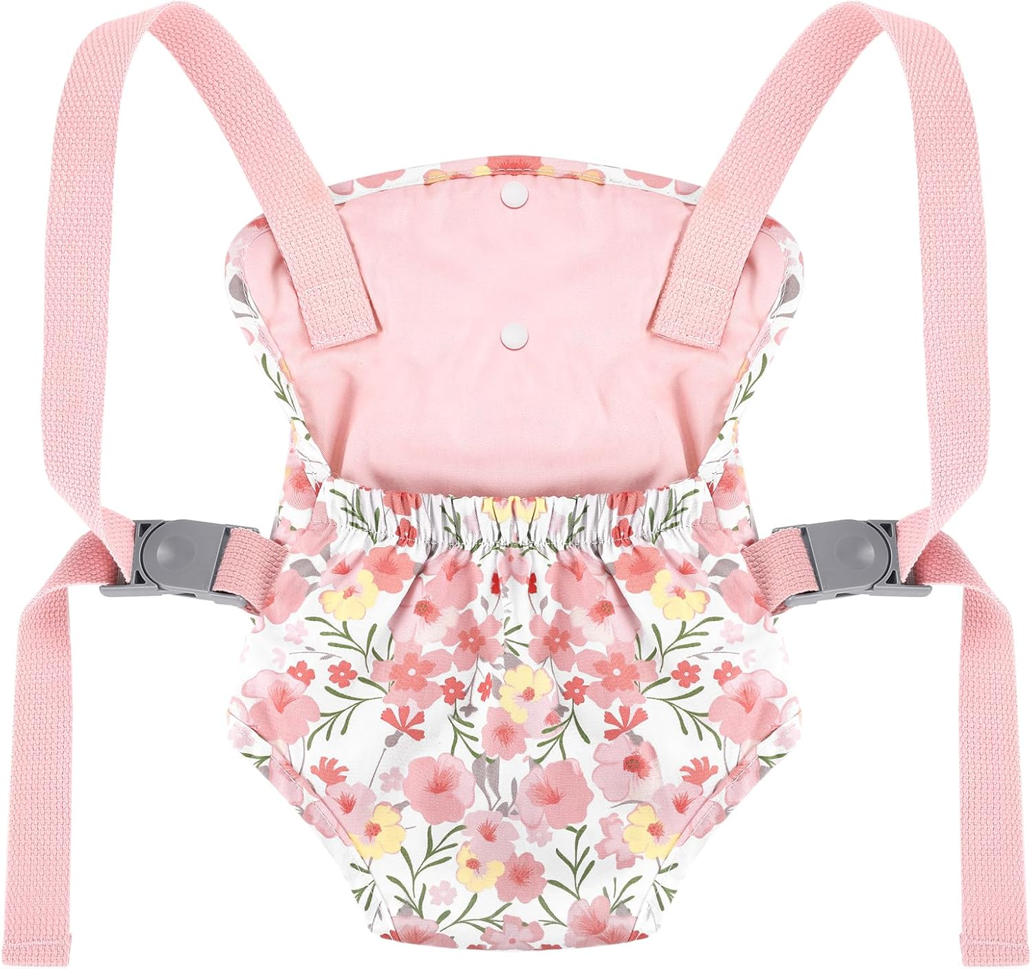 GAGAKU Baby Doll Carrier Toddler Baby Carrier for Dolls Reborn Baby Doll Accessories Front and Back Doll Carriers - Pink Rose of Sharon image number 1