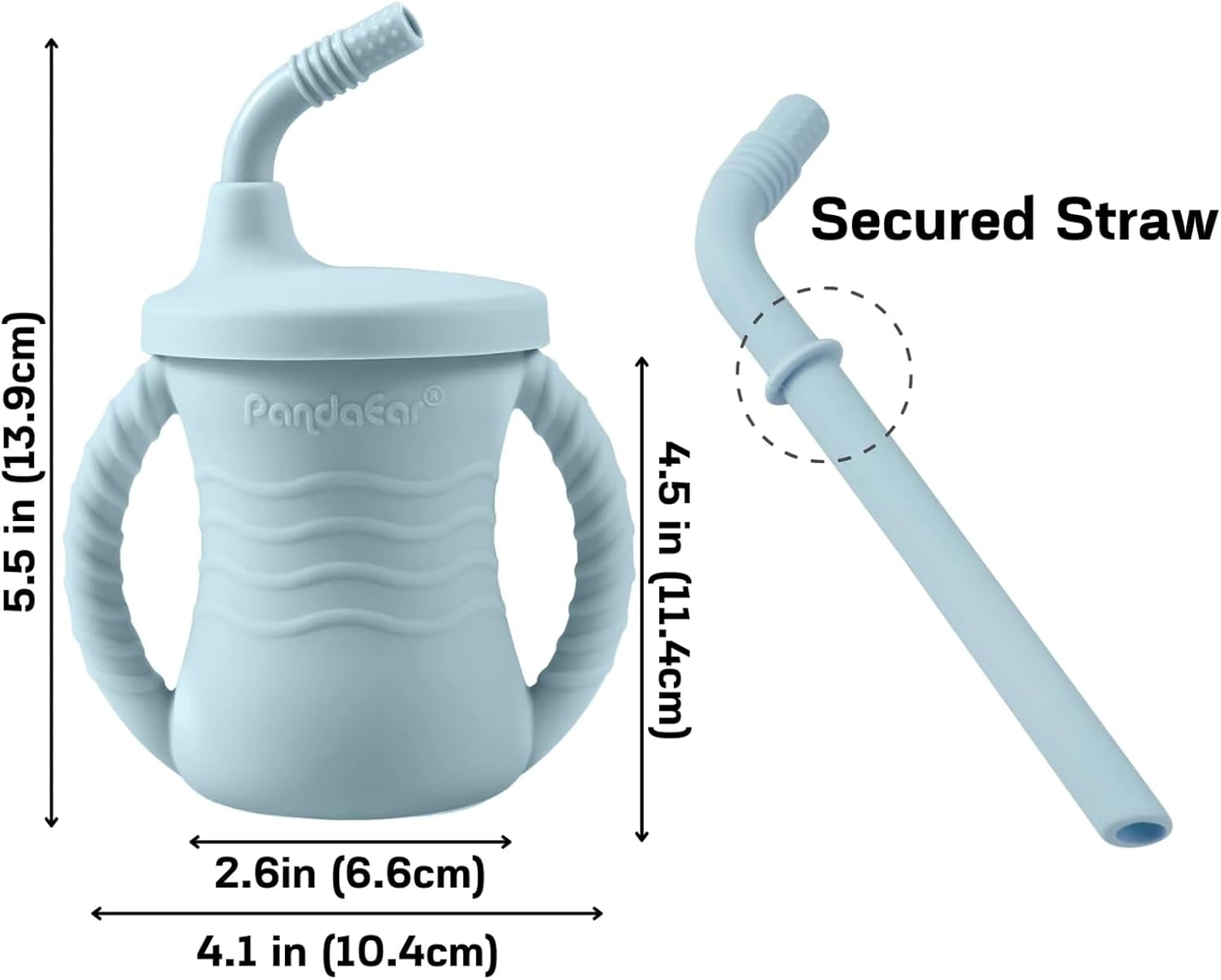 Pandaear Silicone Feeding Set | 11PCS Led Weaning Supplies Self Feeding Utensils | Divided Suction Plate Bowl Bibs Sippy Cup with Food Pouch Snack Container Spoons Forks, Blue image number 1