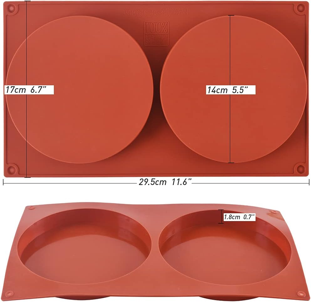 Ionegg round Cake Pans, 5.4 Inches Silicone Molds for Baking, Nonstick & Quick Release Baking Pans for Layer Cakes, Cheese Cakes, Rainbow Cakes and Chocolate Cakes, Pack of 2 image number 3