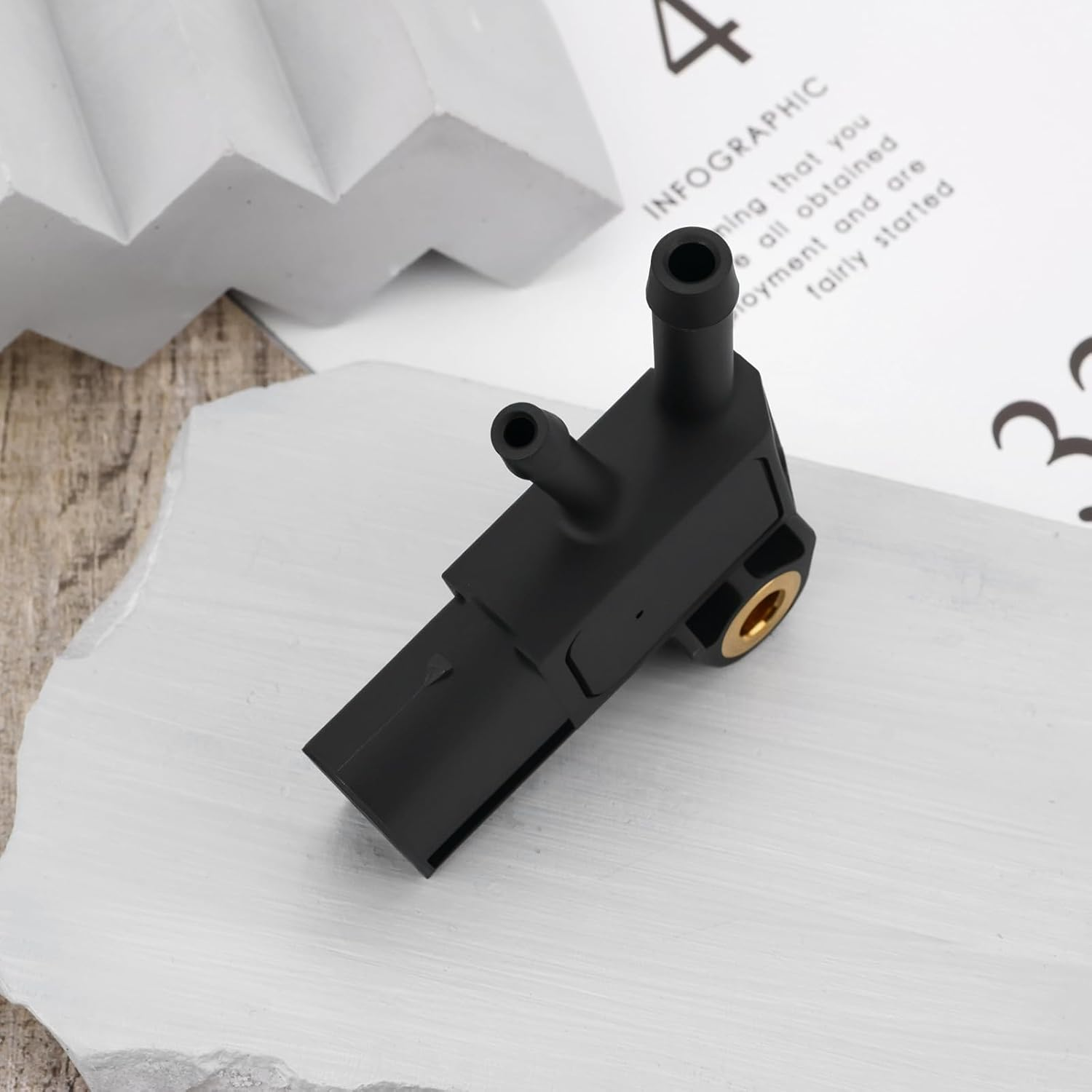 VGOL 1X Car Exhaust Pressure Sensor Differential Pressure Sensor 0281006278 56044587AC Compatible with Bosch Compatible with Benz image number 1