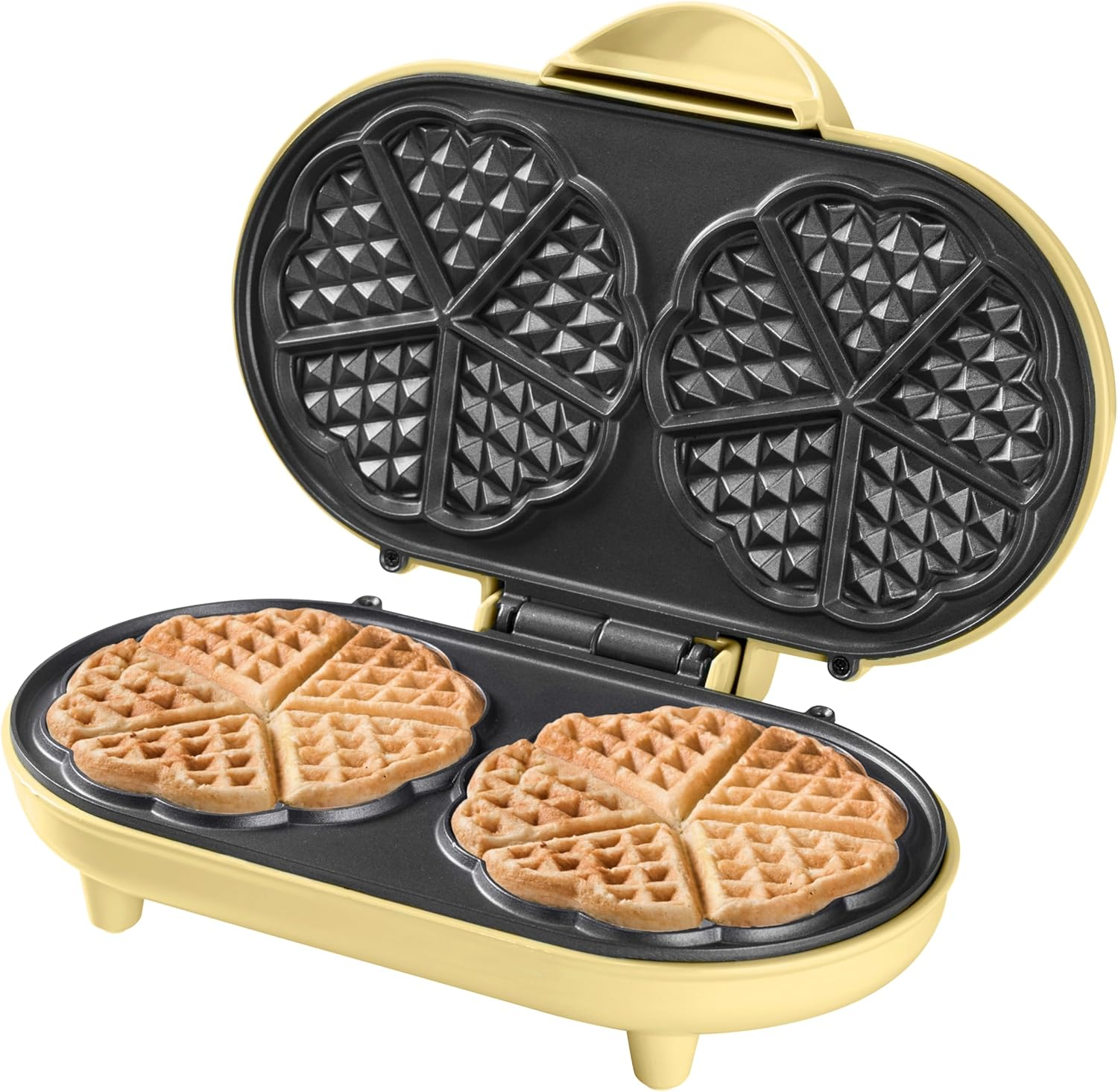 Bestron Double Waffle Iron for Classic Heart Waffles, Heart Waffle Iron with Baking Light and Non-Stick Coating, Ideal for Children'S Birthdays, Easter and Christmas, Colour: Mint image number 5
