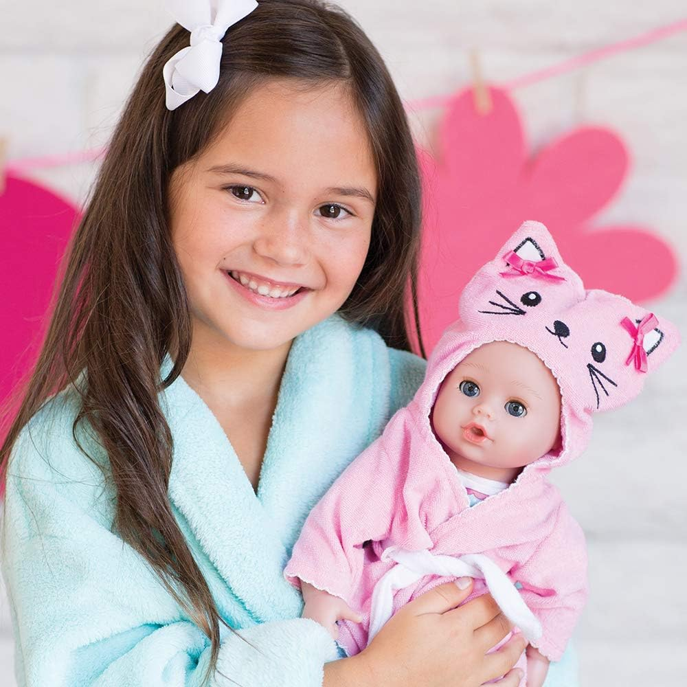 Adora Bath Time Babies Collection, 13" Baby Doll and Clothes Set, Made with Fresh Powder Scent and Exclusive Quickdri Vinyl Body, Birthday Ages 1+ - Kitty image number 5