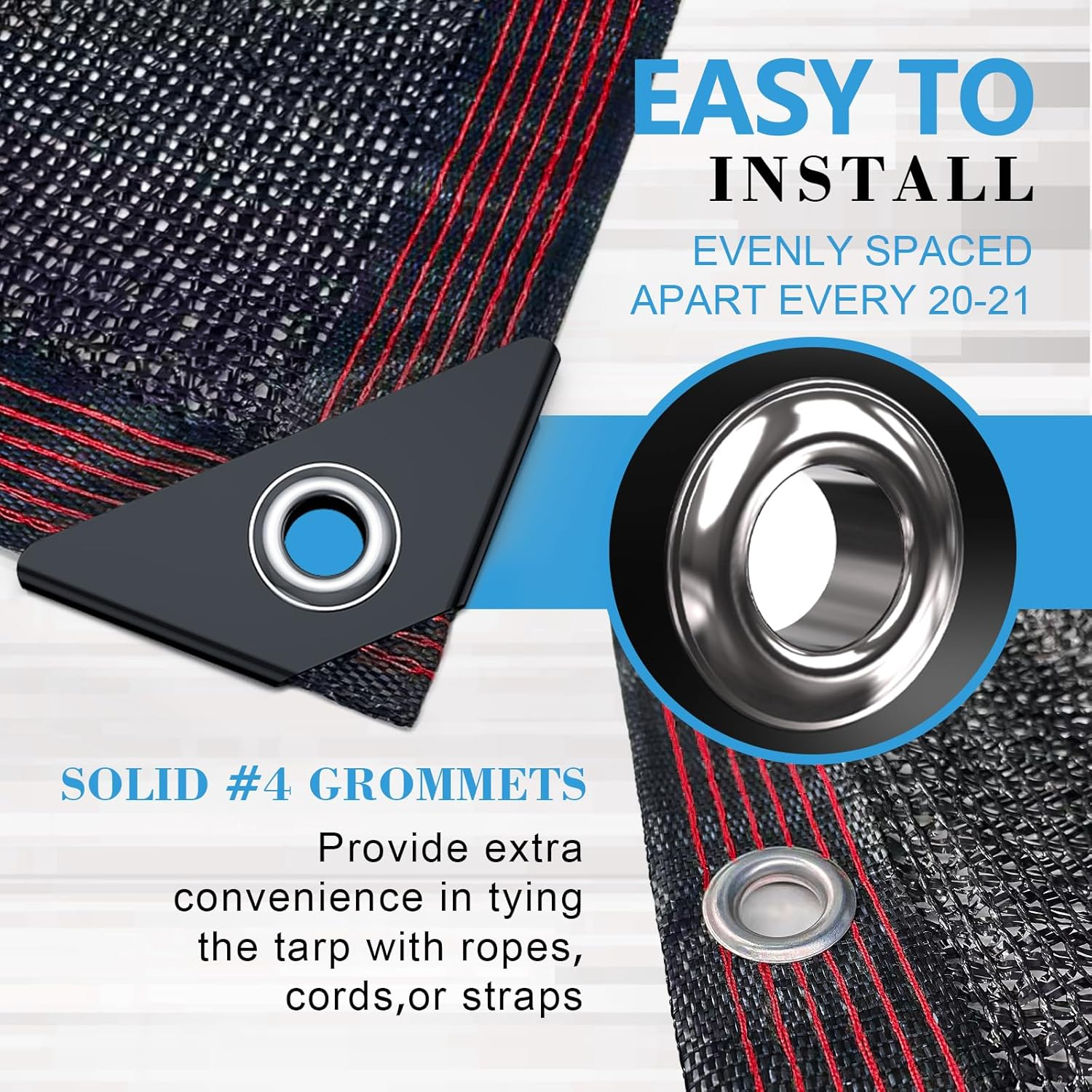 70% Black Shade Cloth, 6.5X10Ft Resistant Garden Sun Shade Net, Durable Mesh Shade Tarp with Reinforced Grommets for Greenhouse, Plant, Chicken Coop, Pergola,Canopy (6.5Ft*10Ft) image number 2