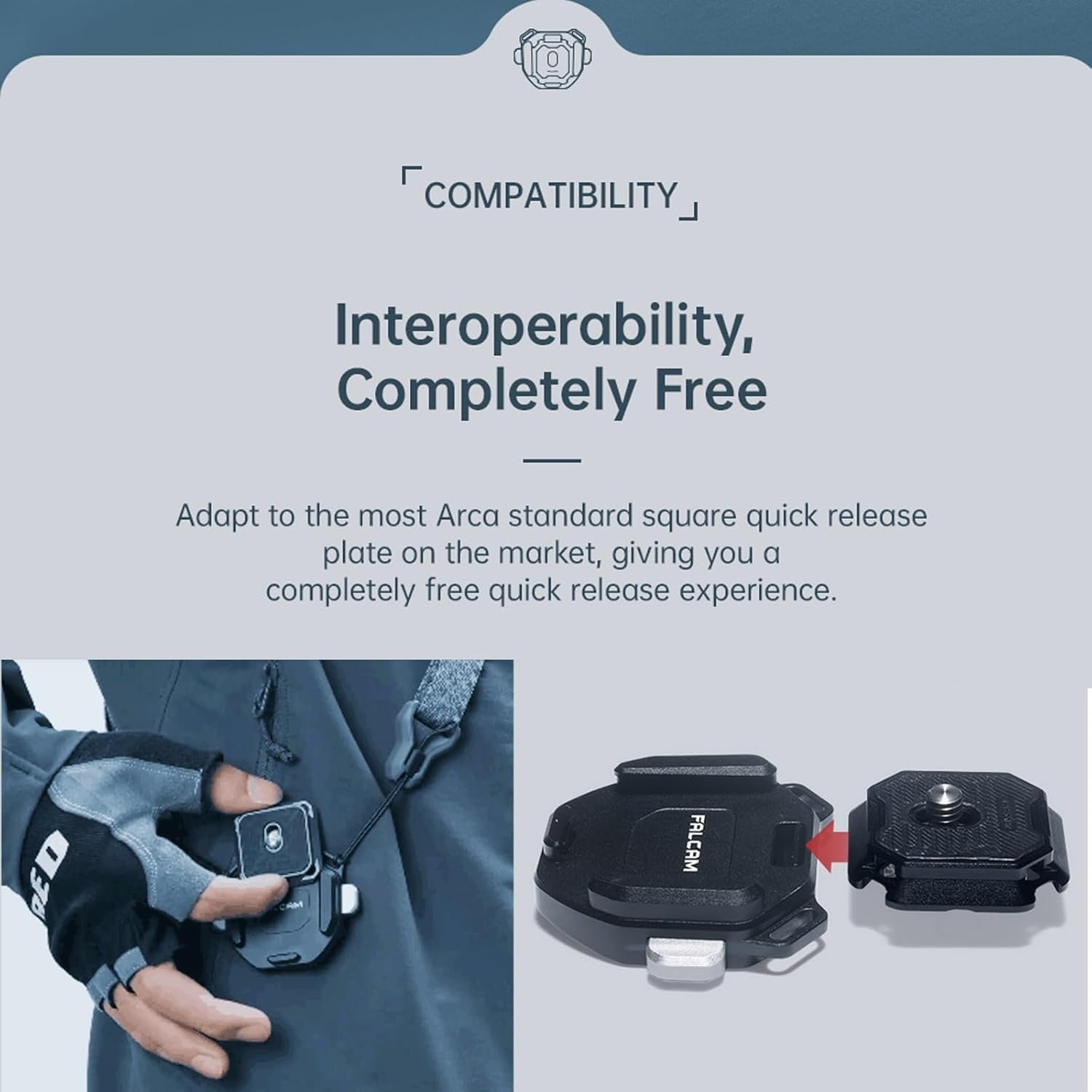 FALCAM F38 Camera Clip with Plate Kit V2, Quick Release Clip for Camera to Backpack Shoulder Strap-3142 image number 1