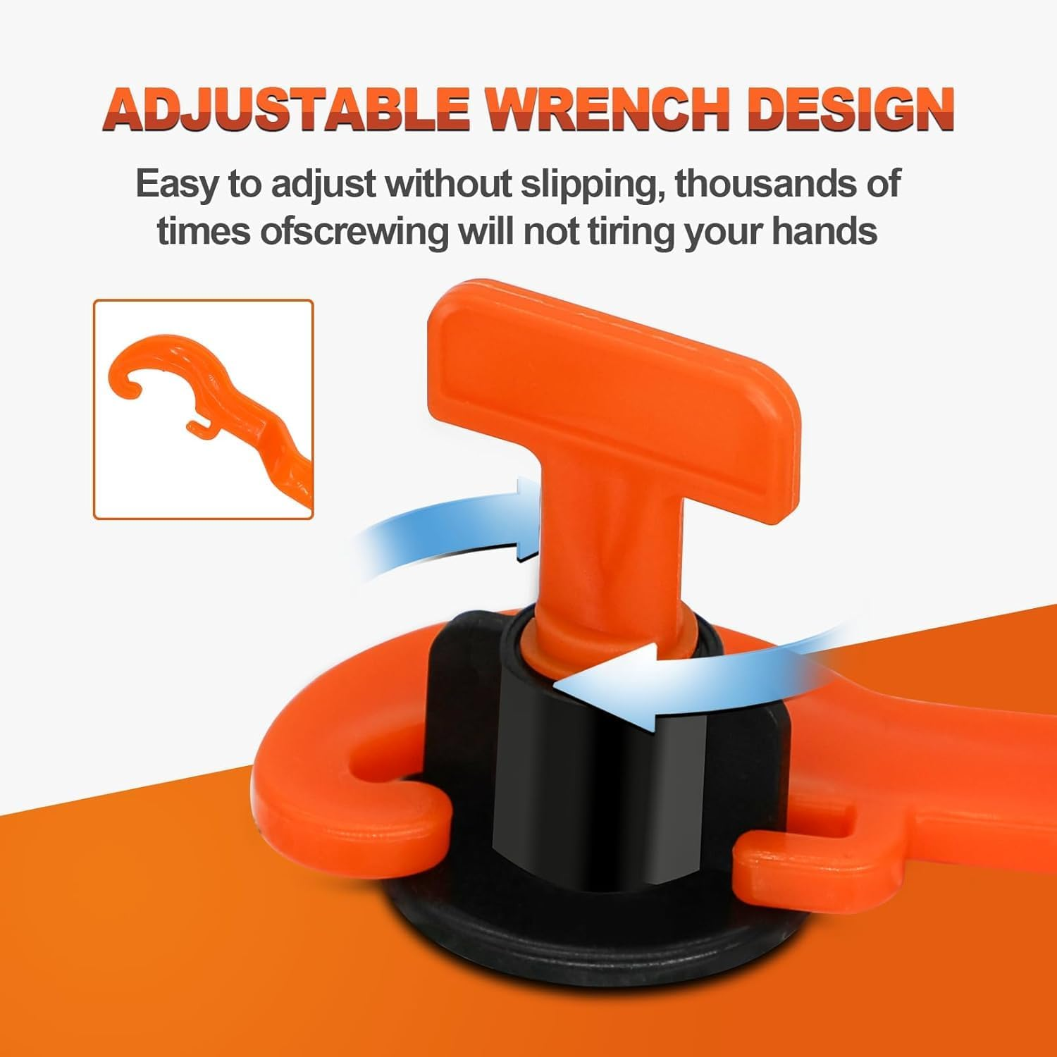 50Pcs Tile Leveler Spacers, Reusable Tile Leveling System Kit with Special Wrench, Tile Installation Tool Kit for Building Walls Floors image number 2