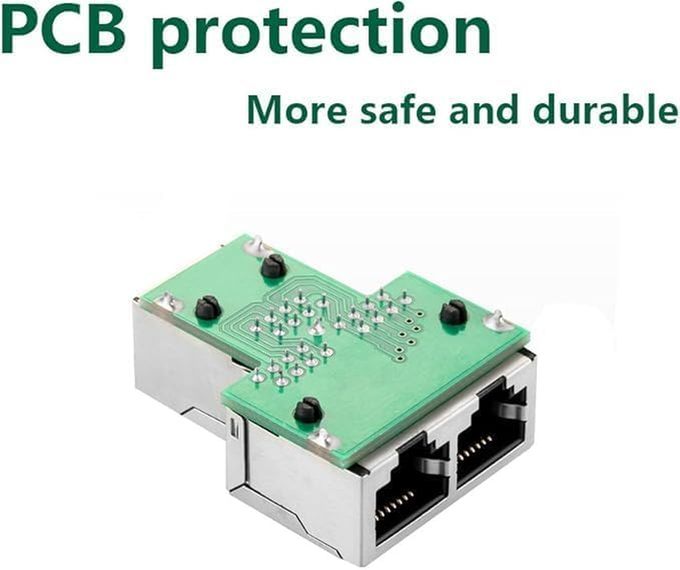 FARLINK 3-Way RJ45 Ethernet Splitter Adapter, High-Speed Gigabit LAN Network Connector for Home Office Gaming, Cat5E/Cat6 Compatible（1 Pack）