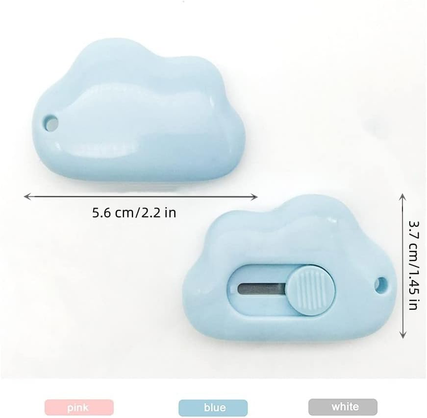 3Pcs Cloud-Shaped Retractable Box Cutter Set,Mini Pocket Box with Keychain Hole | Safe & Portable Letter Opener for Envelopes, Packages, Mail, DIY | Paper Cutter for Home, Office, Outdoor Use image number 6