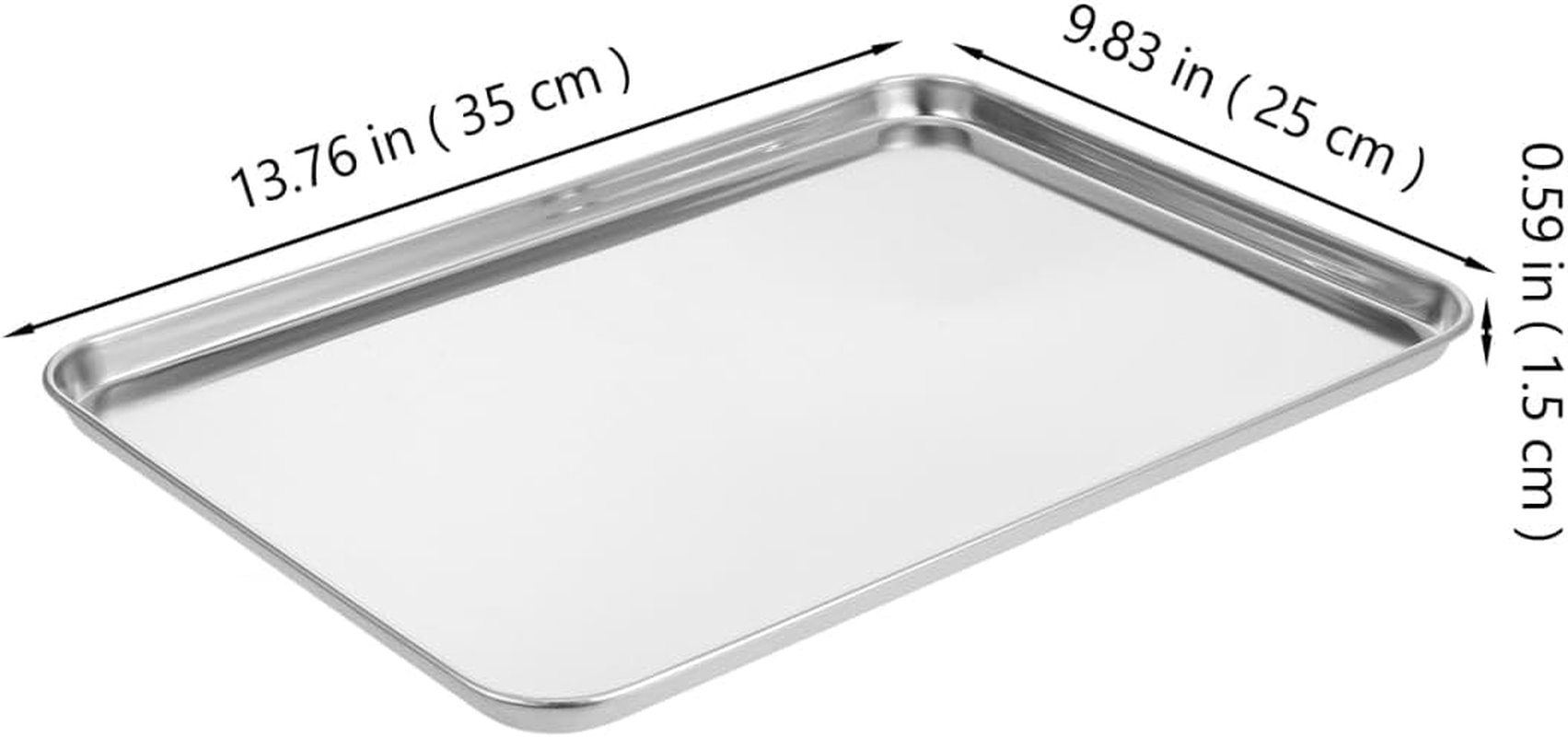 Luxshiny Stainless Steel Baking Sheet: Cookie Sheet Mirror Finish & Heavy Duty Baking Pan - 35X25X1.5CM image number 2