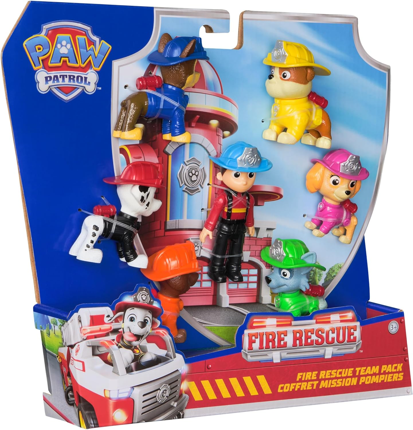 PAW Patrol Fire Rescue Team Pack with 7 Collectible Action Figures, Including Ryder & 6 PAW Patrol Pups, Kids Toys for Boys & Girls Ages 3 and Up image number 3