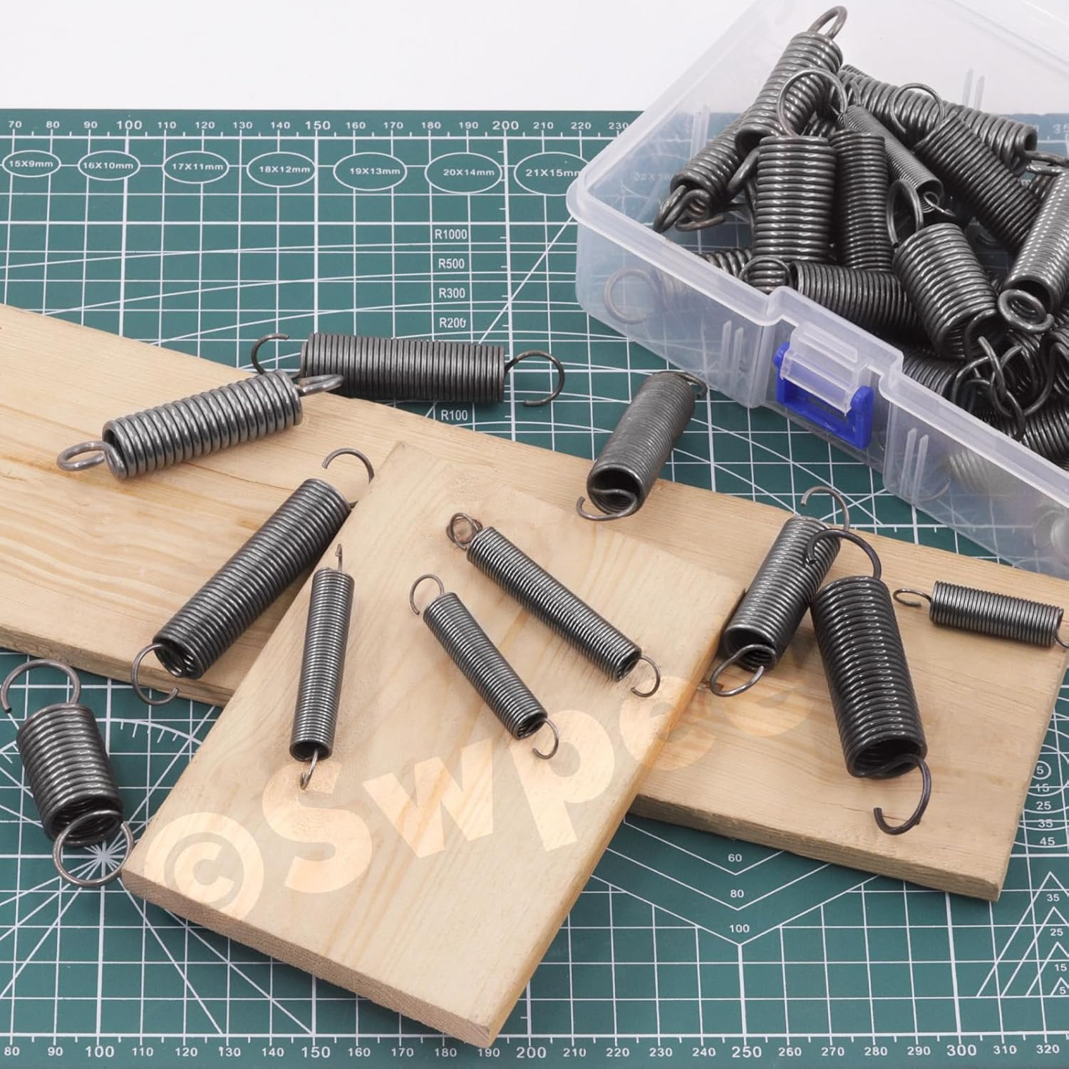 Swpeet 36Pcs 12 Different Sizes Carbon Steel Extension Spring Assortment Kit, Extended Tension Spring Wire Dia 0.039" 0.059" 0.078" 0.1", OD 0.39" 0.59" 0.78", Length 1.18" 1.57" 1.96" 2.36"