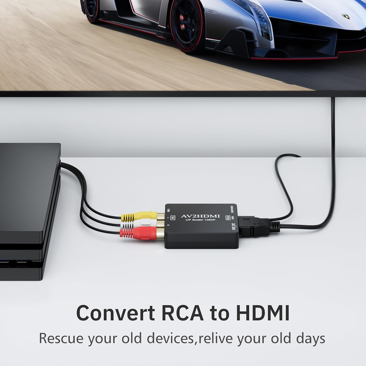 Digitconvert RCA to HDMI Adapter, AV to HDMI Converter, 1080P Mini RCA Composite CVBS Audio Video Converter Supports PAL/NTSC Compatible with Pc/Laptop/Xbox /PS4 /Tv/Stb/Vhs/Vcr/Blue-Ray image number 5