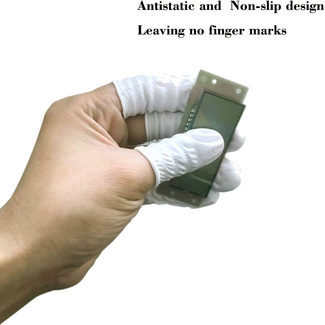 100Pcs Medium Size Disposable Nitrile Finger Cots, Finger Stall Manicure Painting Household Cleaning Office Laboratory Finger Cover Prerotection Sleeves Not Allergic (White) image number 5