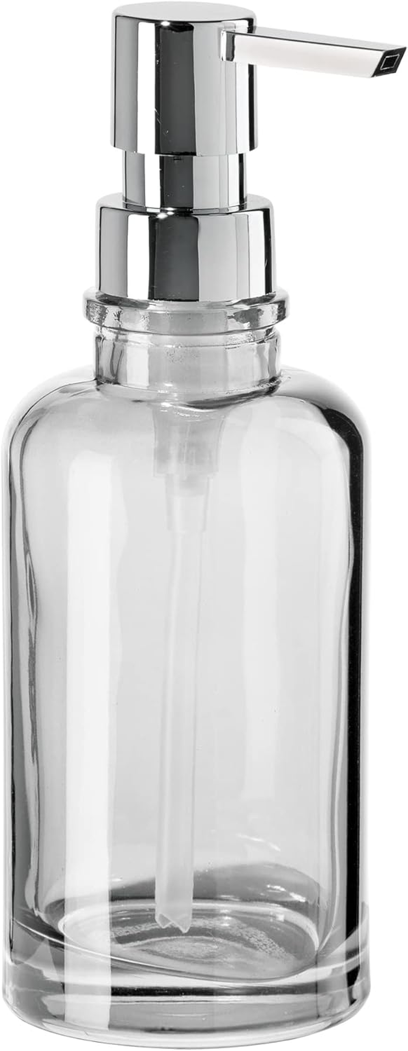 Oggi 12Oz round Glass Lotion and Soap Dispenser for Kitchen or Bath-Smoke