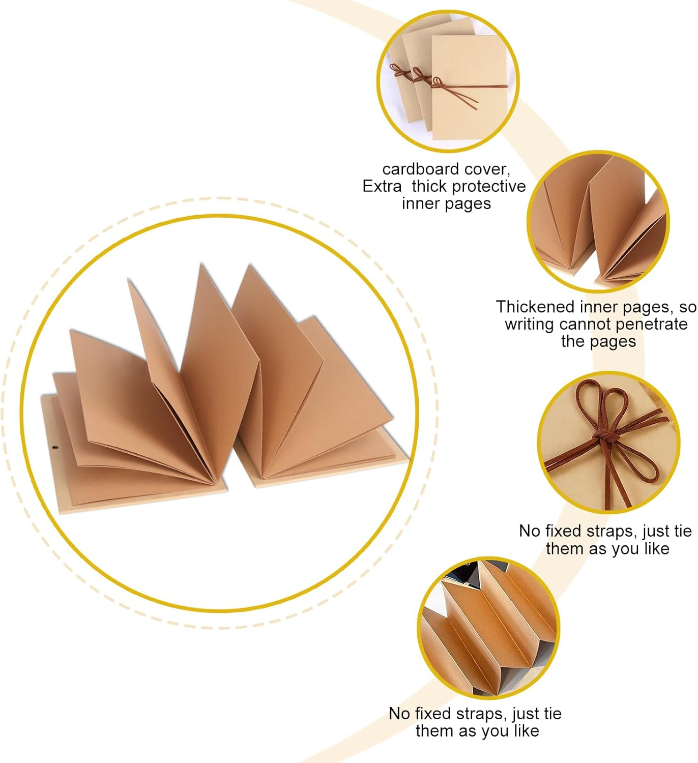 Picture Album, Photo Album to Design Yourself, Accordion Fold Collector'S Album, Suitable for Pregnancy Diary, Poetry Album, Children'S Wedding, Postcard Album (18 X 12.5 Cm) image number 6