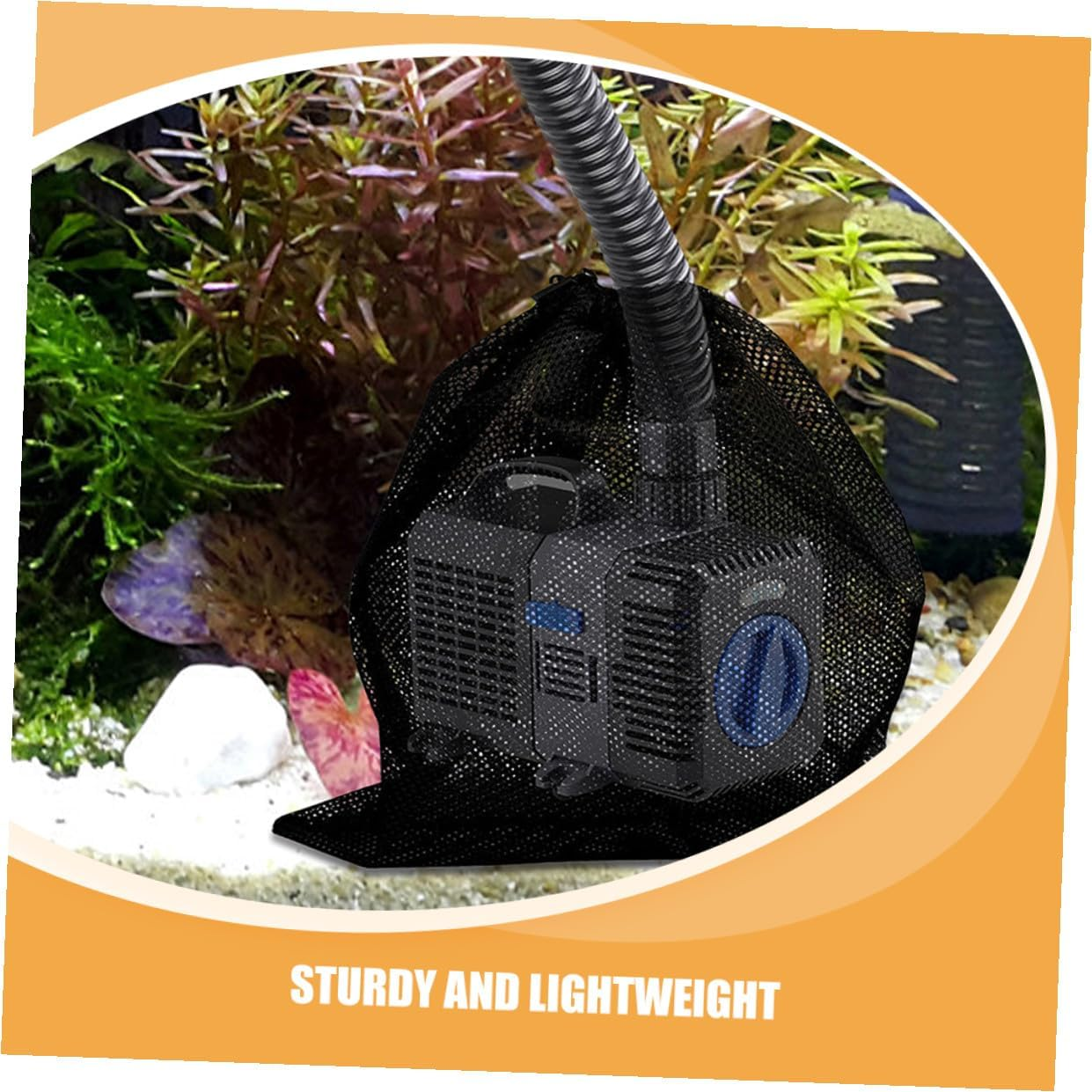 4Pcs Water Pump Barrier Mesh Bags with Drawstring Fine Filter Pouches for Outdoor Aquarium and Pool Pump Filtration Black Mesh image number 5