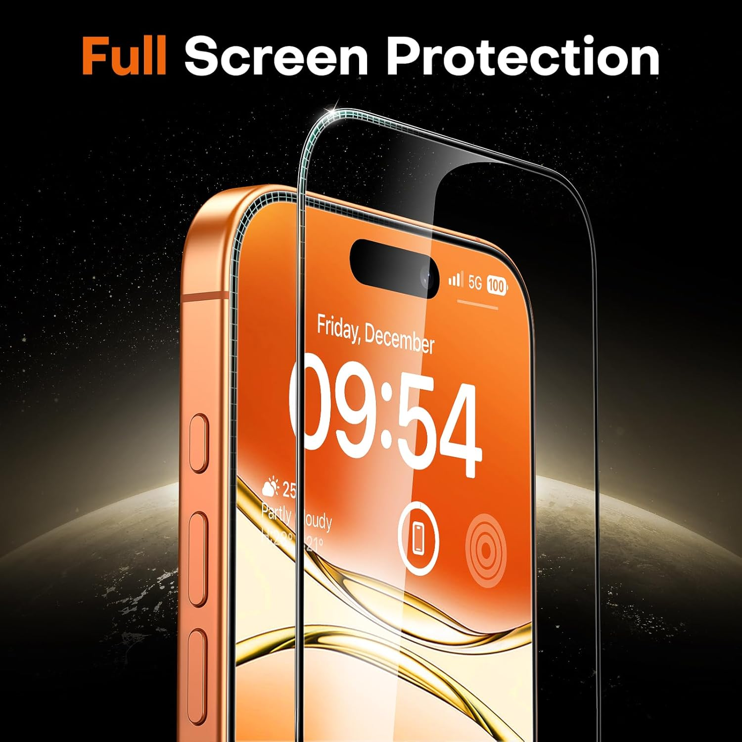 TOCOL for Iphone 17 Pro Max Screen Protector 6.9 Inch 9H Hardness Military Grade Shatterproof HD Tempered Glass for Iphone 17 Pro Max Full Coverage Easy Installation 2 Pack image number 3