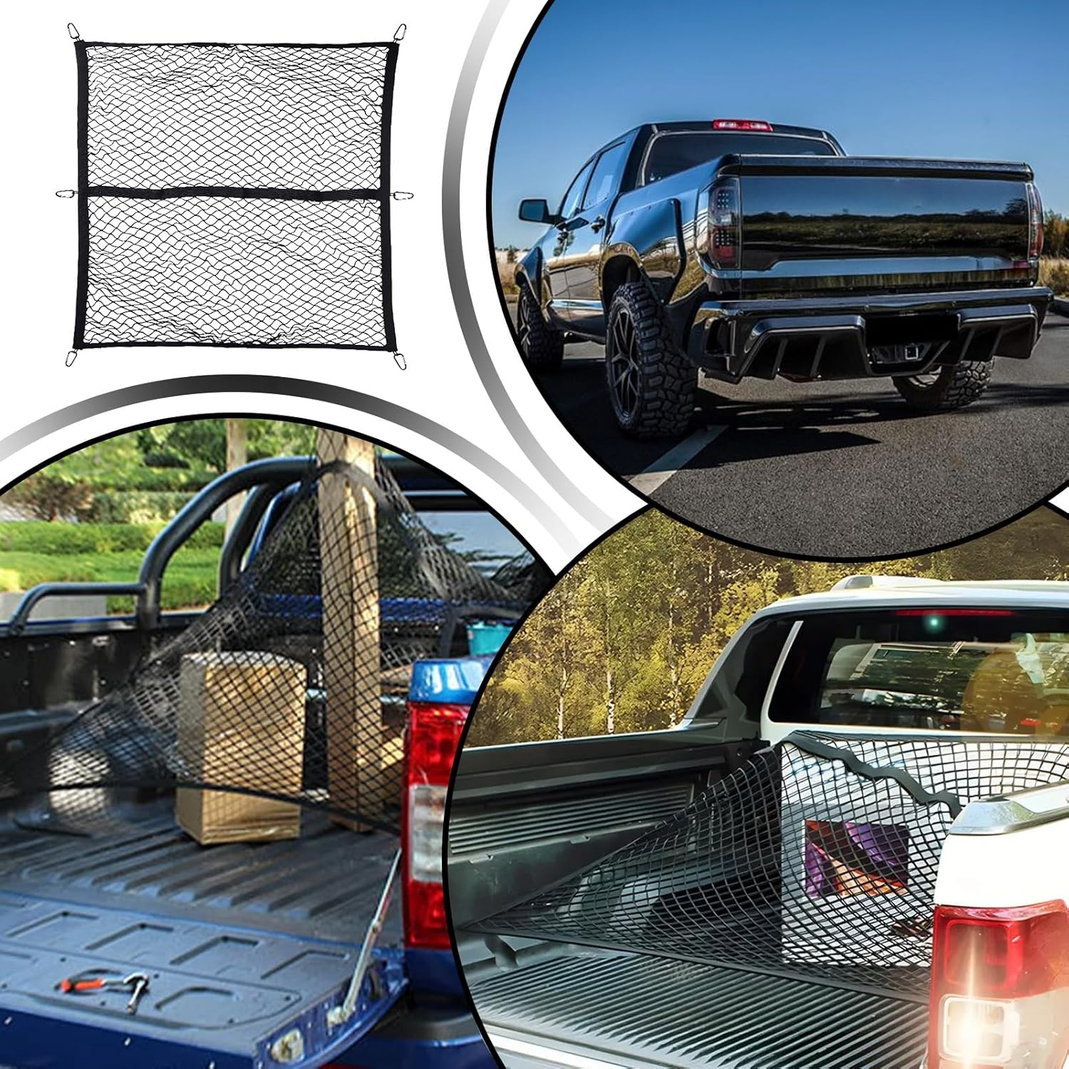 Qkbuza Cargo Net,Elastic Heavy Duty Climbing Cargo Net - Truck Bed & Tailgate Accessories for Truck RV Camping Climbing Grocery Outdoor Transport image number 4
