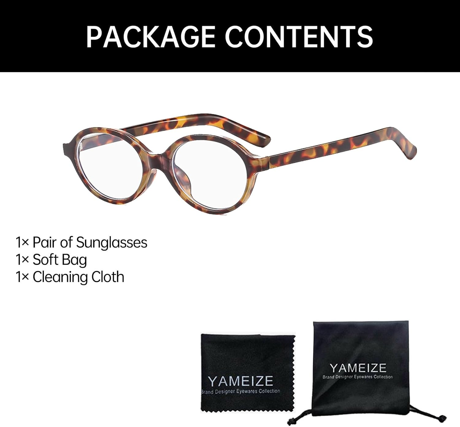 YAMEIZE Oval Blue Light Glasses Women Men - Small anti Blue Light Glasses Retro Blue Filter Glasses Gaming Glasses, Leopard Clear image number 3