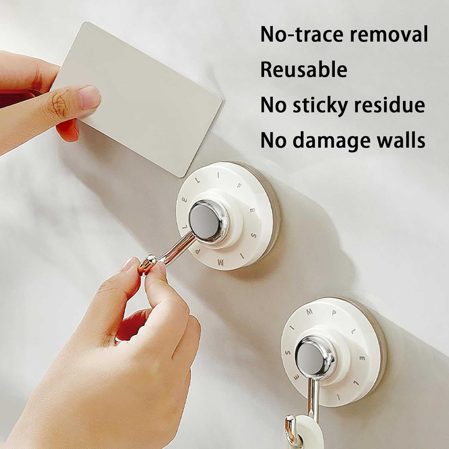 Aofly 3 Pcs Suction Cup Hooks, Key Holder Wall Mount, Door Hanger, Waterproof Wall Hooks for Shower Towel, Coat, Key, Hat, Reusable Vacuum Suction Hooks for Bathroom Kitchen (Brown) - Green image number 4