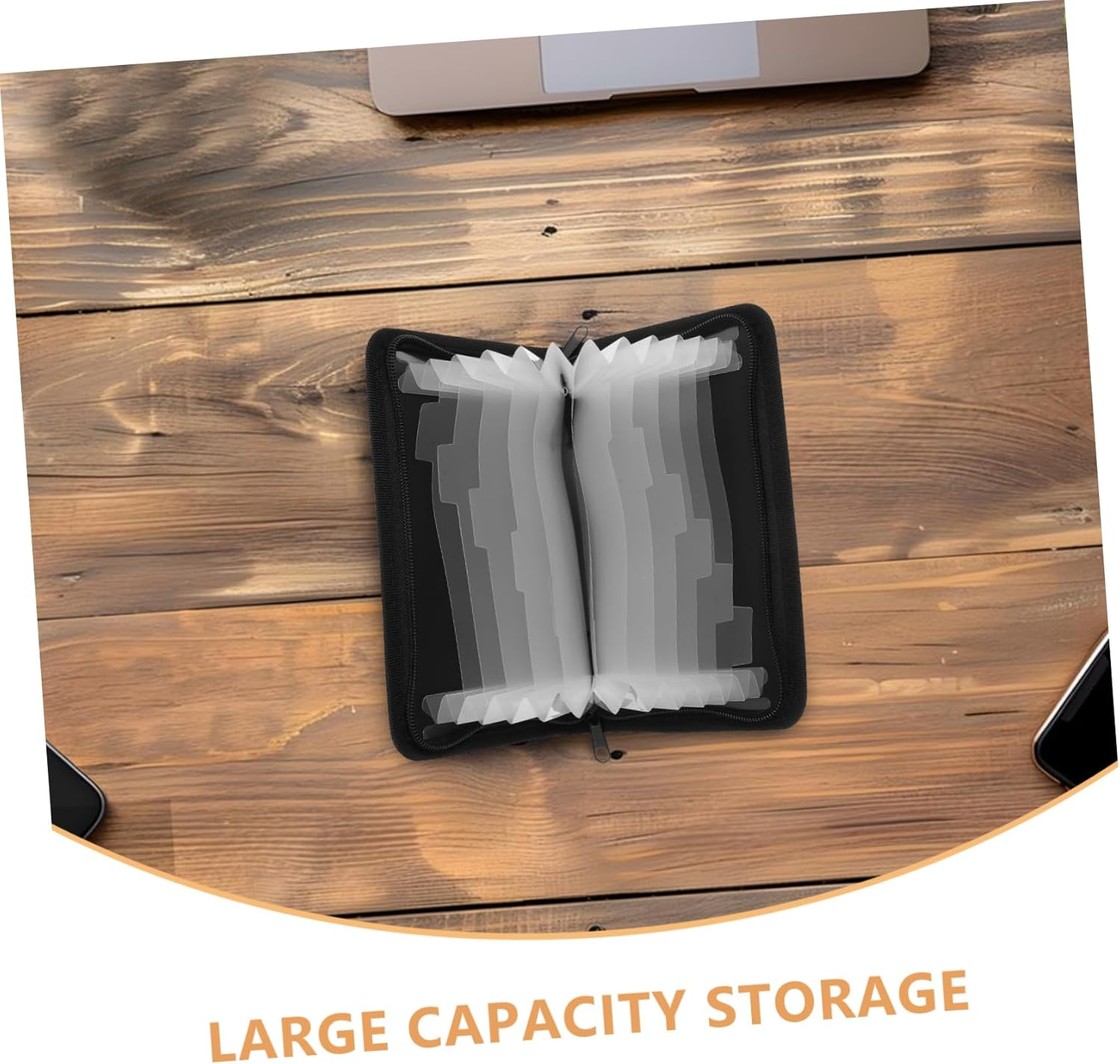 FOYTOKI Mini Accordion File Organizer for Documents Bill Folder Organizer Accordion Bag Zipper Document Storage for Travel and Receipt Organiser image number 2