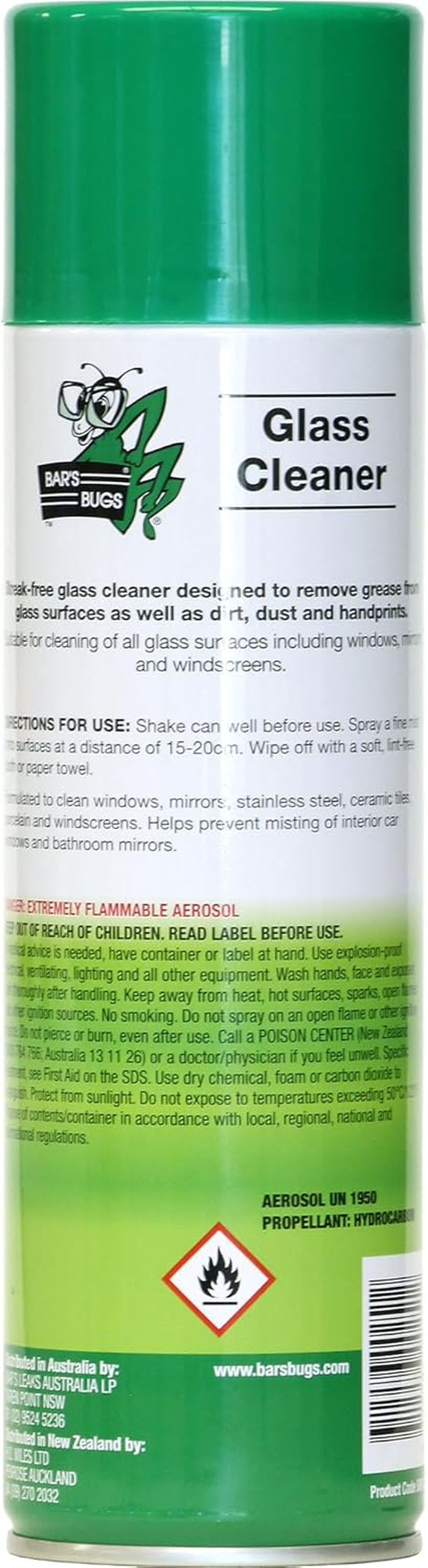 Bars Bugs Aerosol Glass Cleaner Design Glass Cleaner Remove Dirt, Dust Grease and Hand Prints for Instant Clear (Pack of 1, 400Gm) image number 5