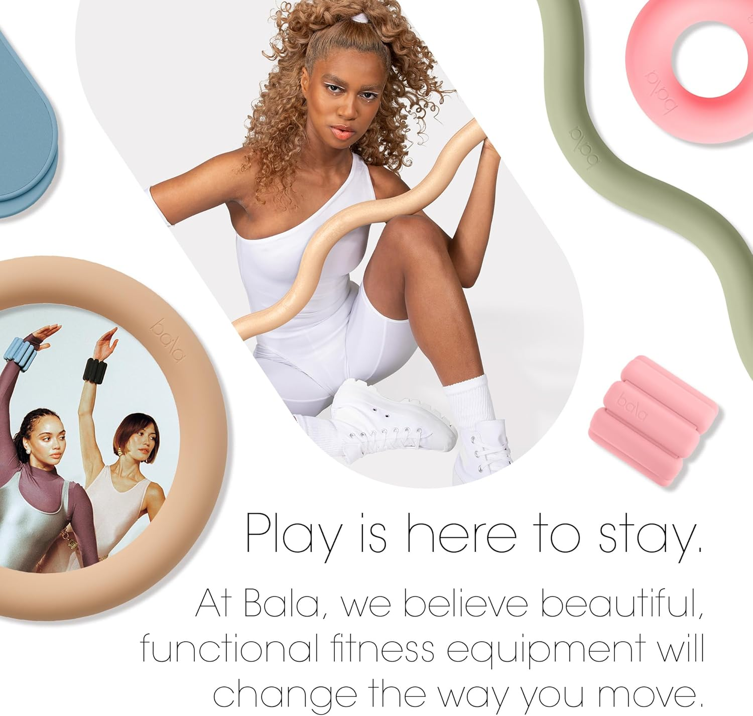 Bala EZ Curl Bar for Working Out, 15Lb Beam (Sand) - Ergonomic Weight Bar for Press, Curl, Row, Squat, Lunge & Full Body Exercise - Curling Bar Strength Training Home Gym Accessory image number 5