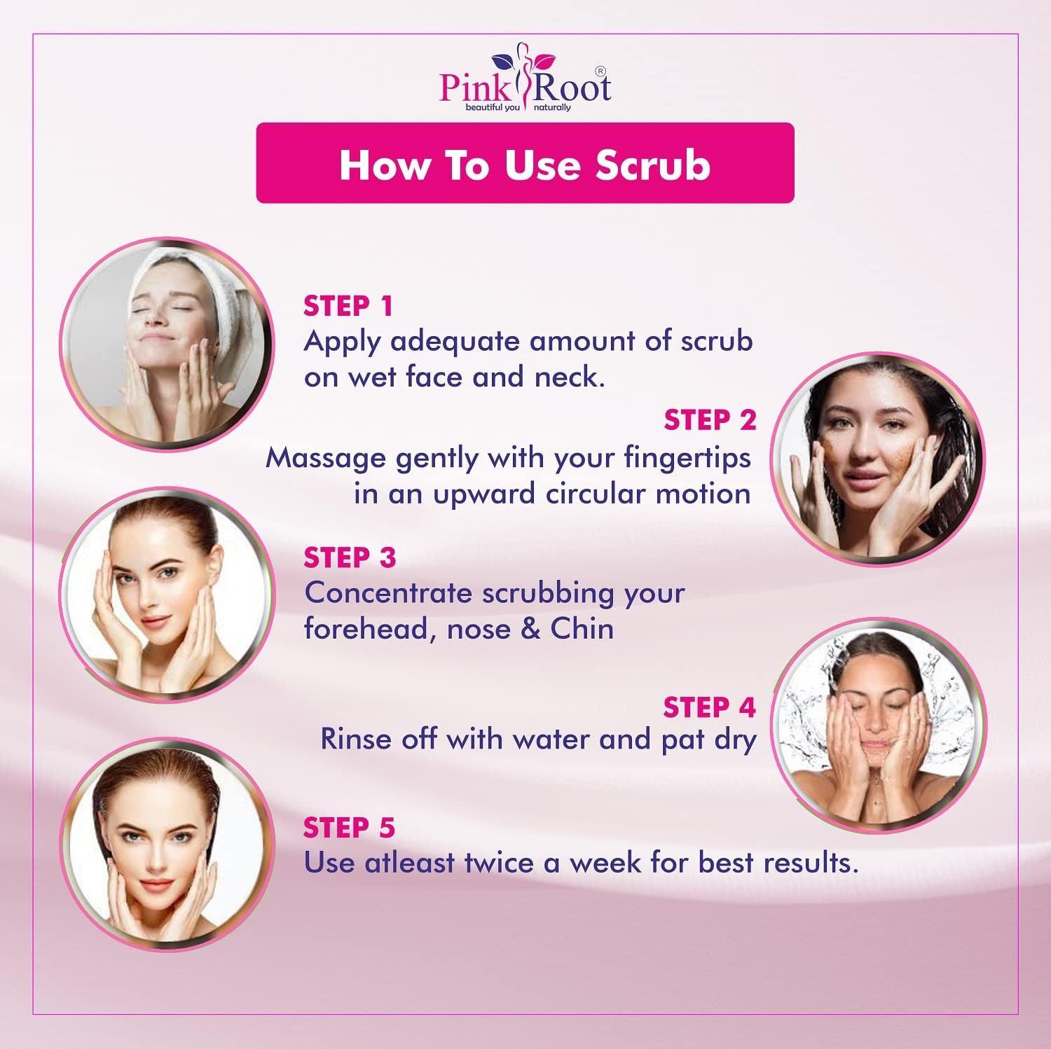 Pink Root Gold Scrub 500Gm with Apricot Scrub 500Gm image number 2