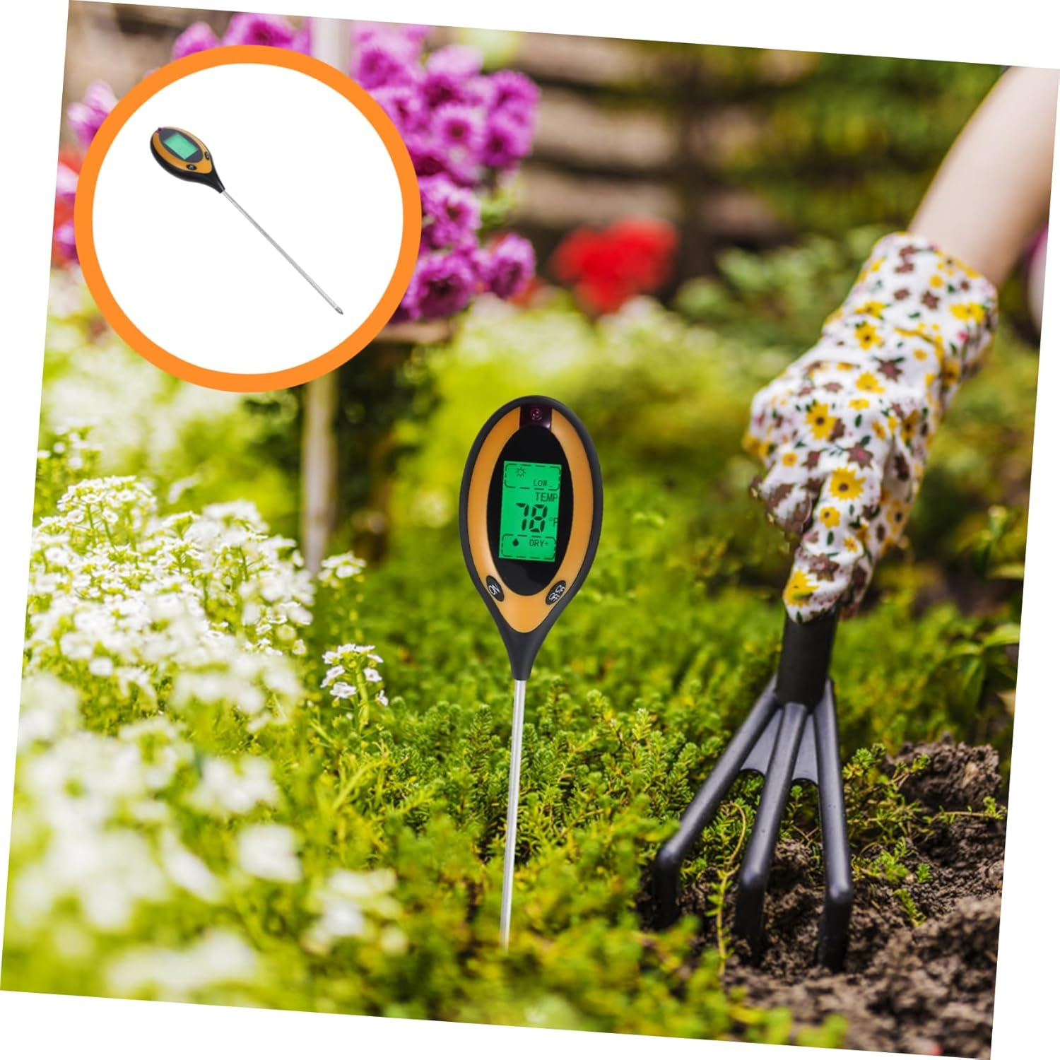 Kisangel Soil Moisture Garden Soil Tester Temperature and Ph Testing for Outdoor Lawn Farm Gardening Hygrometer image number 3