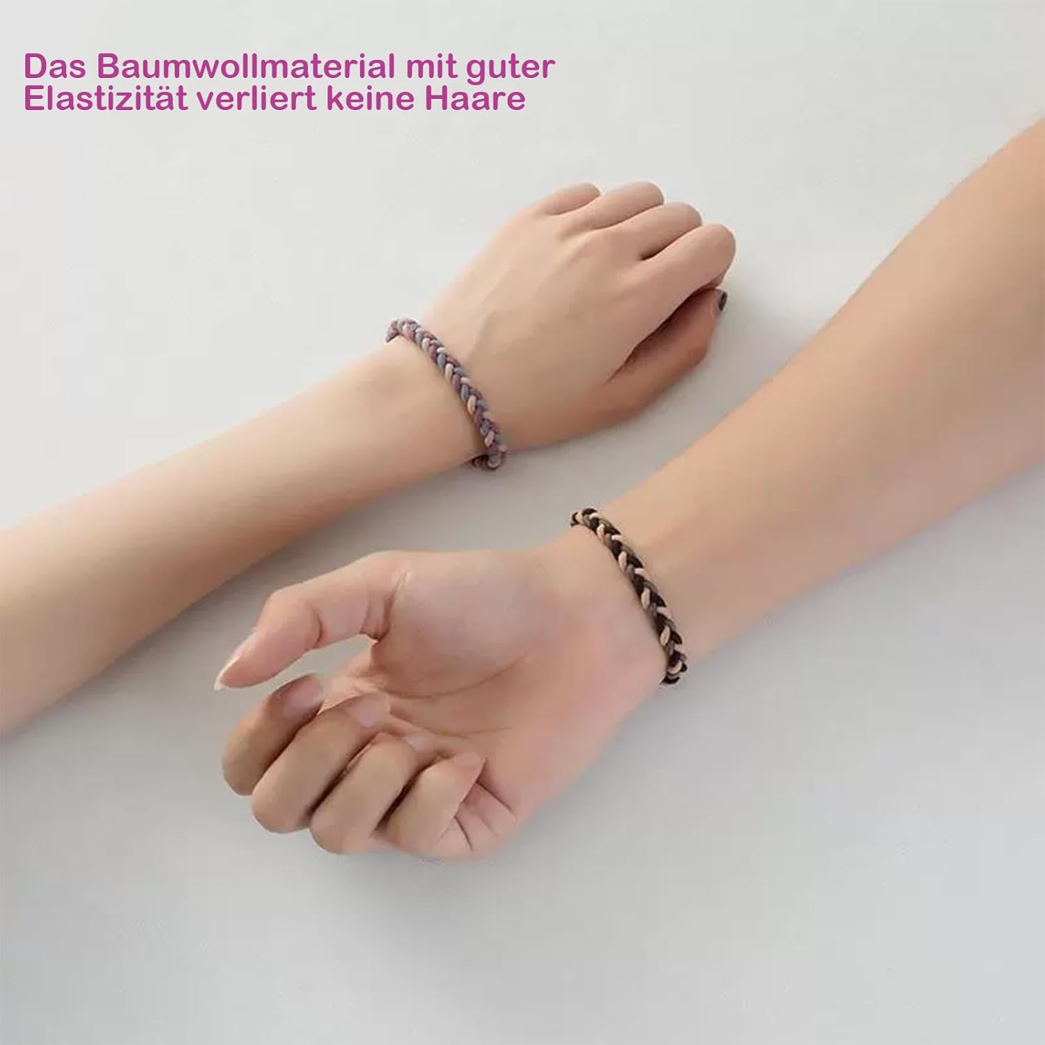 EUDUQ Pack of 24 Hair Bobbles for Girls, Multicoloured Braided Hair Scrunchies Women'S Set, Elasitc Hair Tie, Fashion Braid Elastics, Reusable Hair Bands for Thick and Curly Hair image number 2