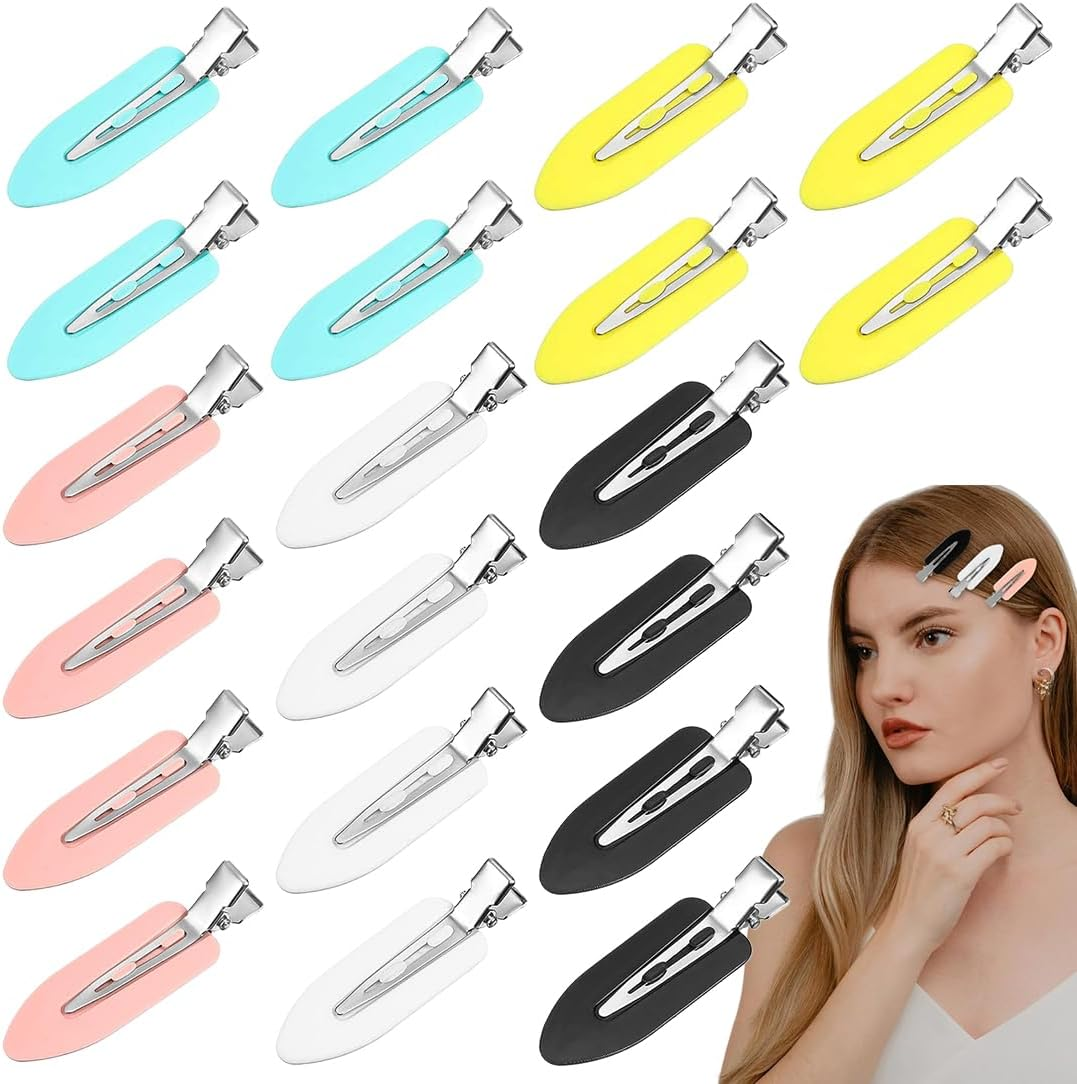 20 Pieces Seamless Hair Clips, Hair Pin Curl Clips, No Bending Hair Clips, Hair Pin Curl Clips, No Bending Hair Clips for Hair Styling, Make up (White/Blue/Black/Pink/Yellow) image number 5