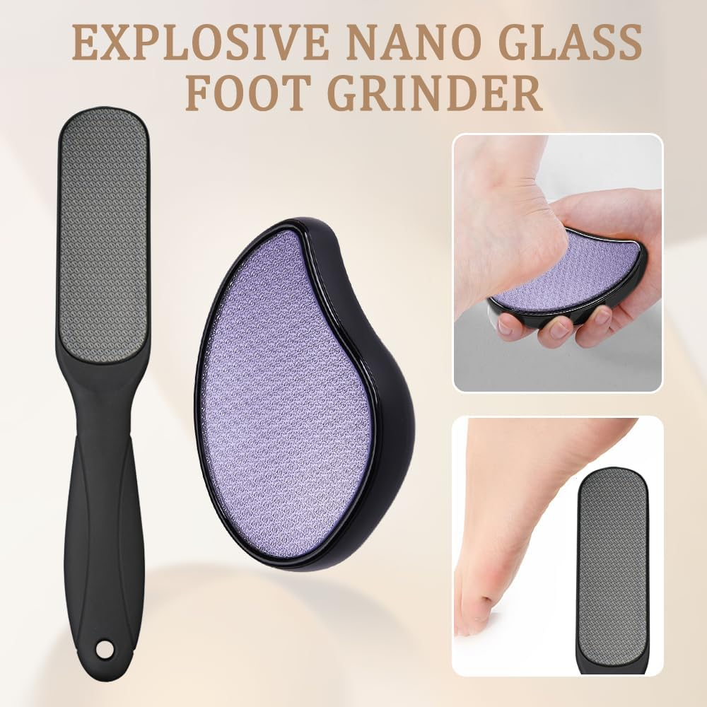 XFSRG 2-In-1 Nano Glass Callus Remover, Highly Effective Callus File, Pedicure for Feet, Callus Removal, Foot Care Device (Black) image number 5