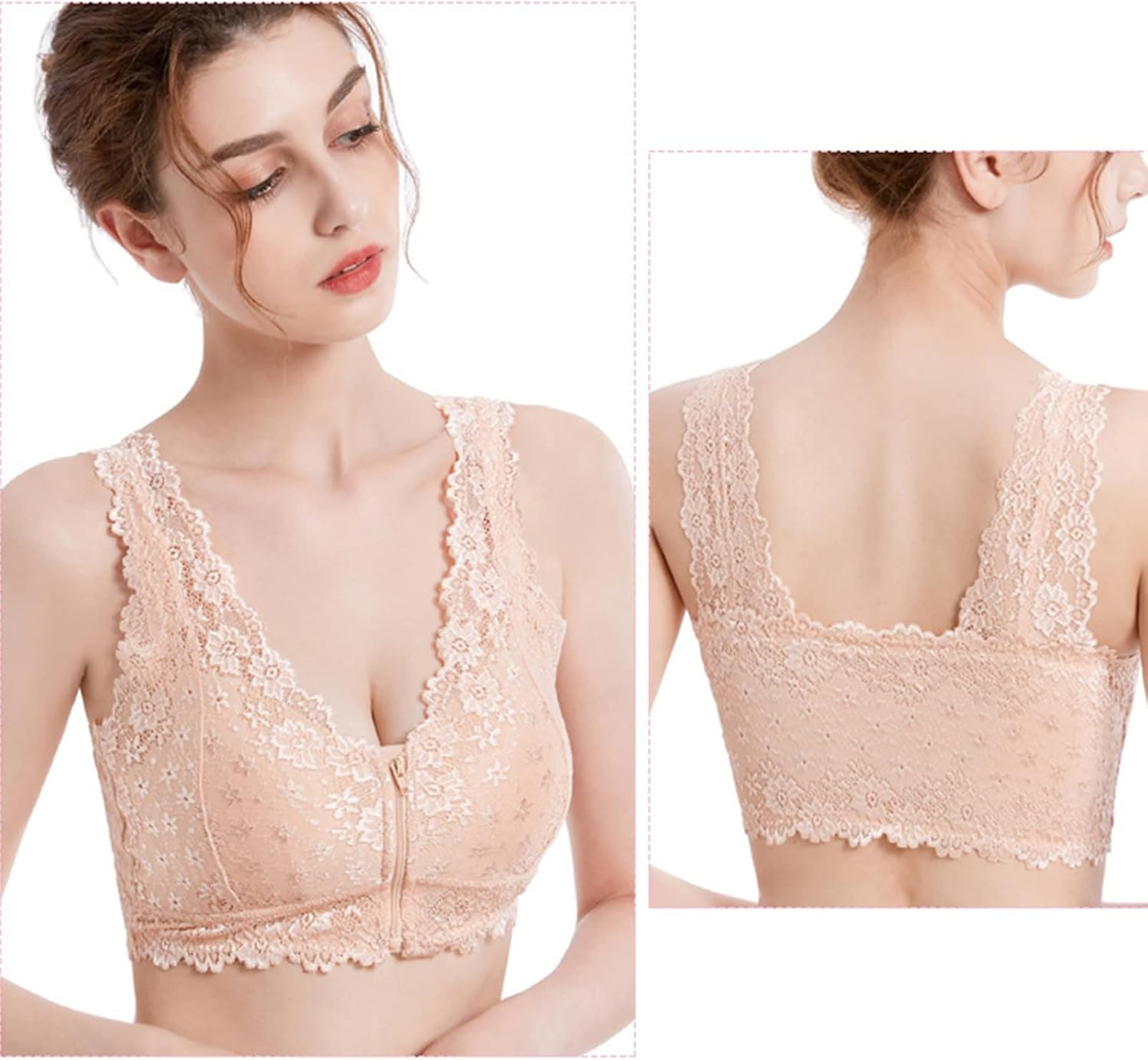 Front Closure Everyday Bra for Mastectomy Women Breast Prosthesis Wireless Post Op Pockets Bras with Removable Pads (Color : White, Size : Xxxl/Xxx-Large) image number 4