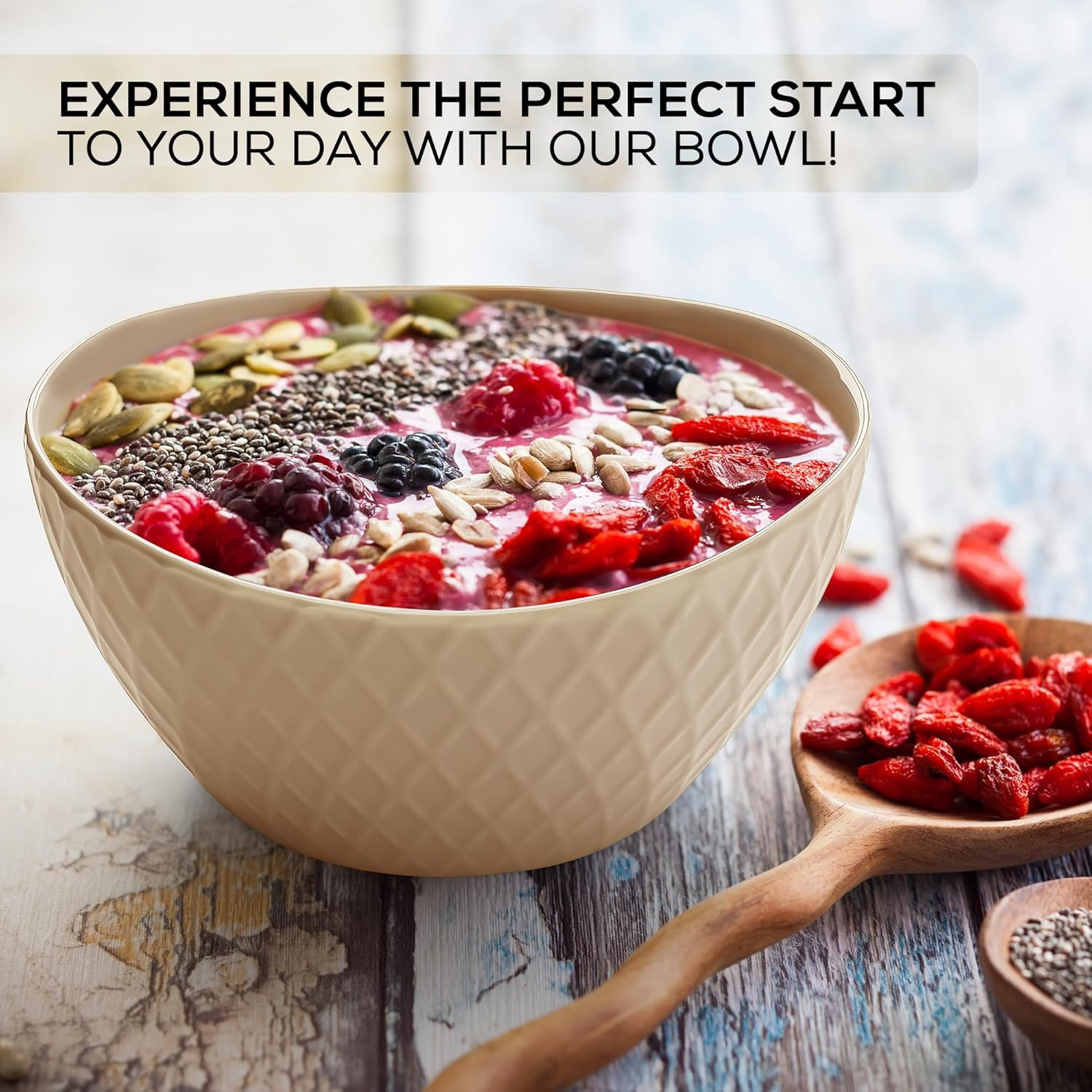 MIAMIO - 6 X 800 Ml - Bowl Set/Cereal Bowl Set - Modern Matte Bowls - Large Bowls Set - Palmanova Collection (Magma Red)