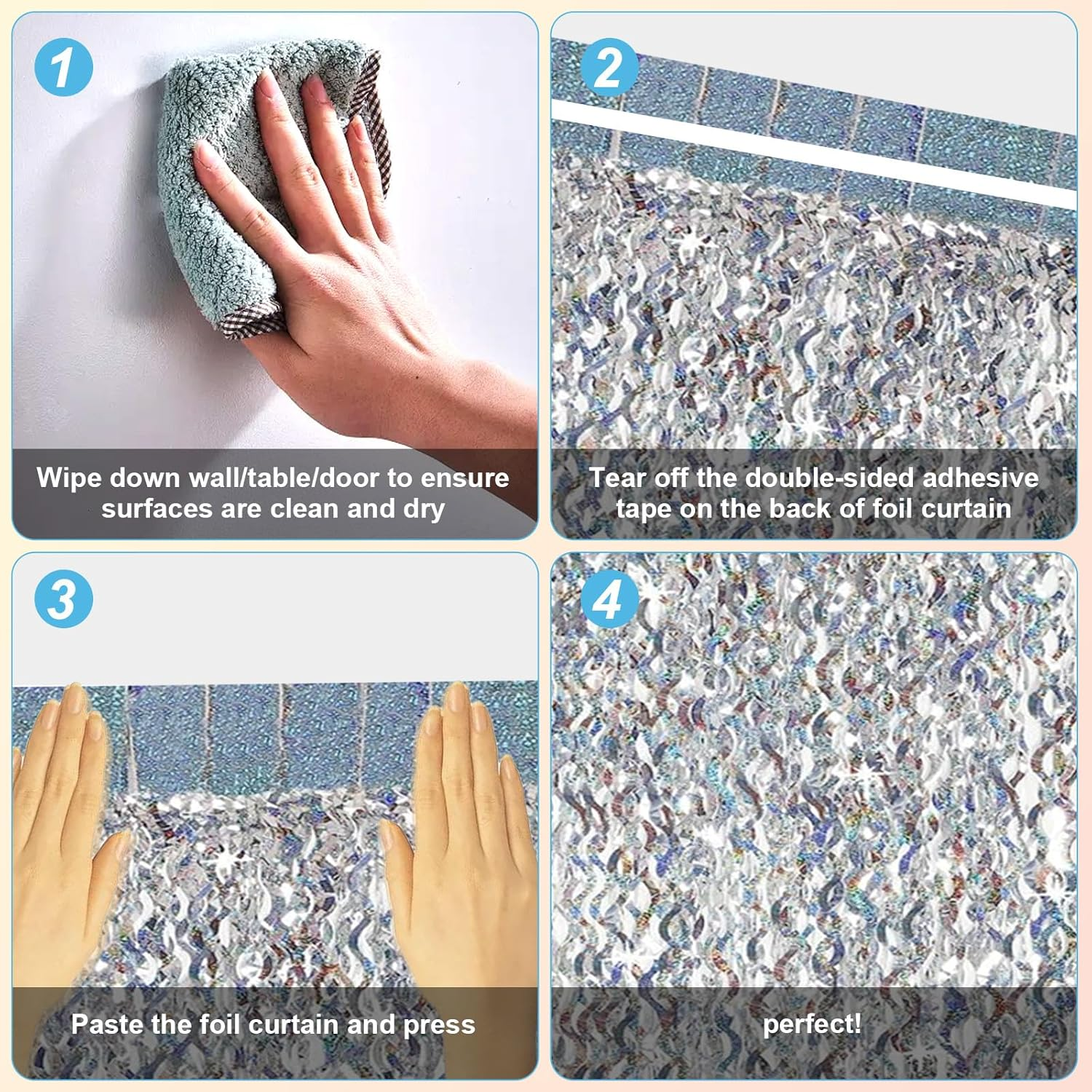 3 Pack PET Fringe Curtains Backdrop - 3.3X6.6Ft Metallic Tinsel Photo Booth Decor for Birthday, Wedding, Baby Shower, Graduation & Bachelorette Party Decorations (Silver) image number 4