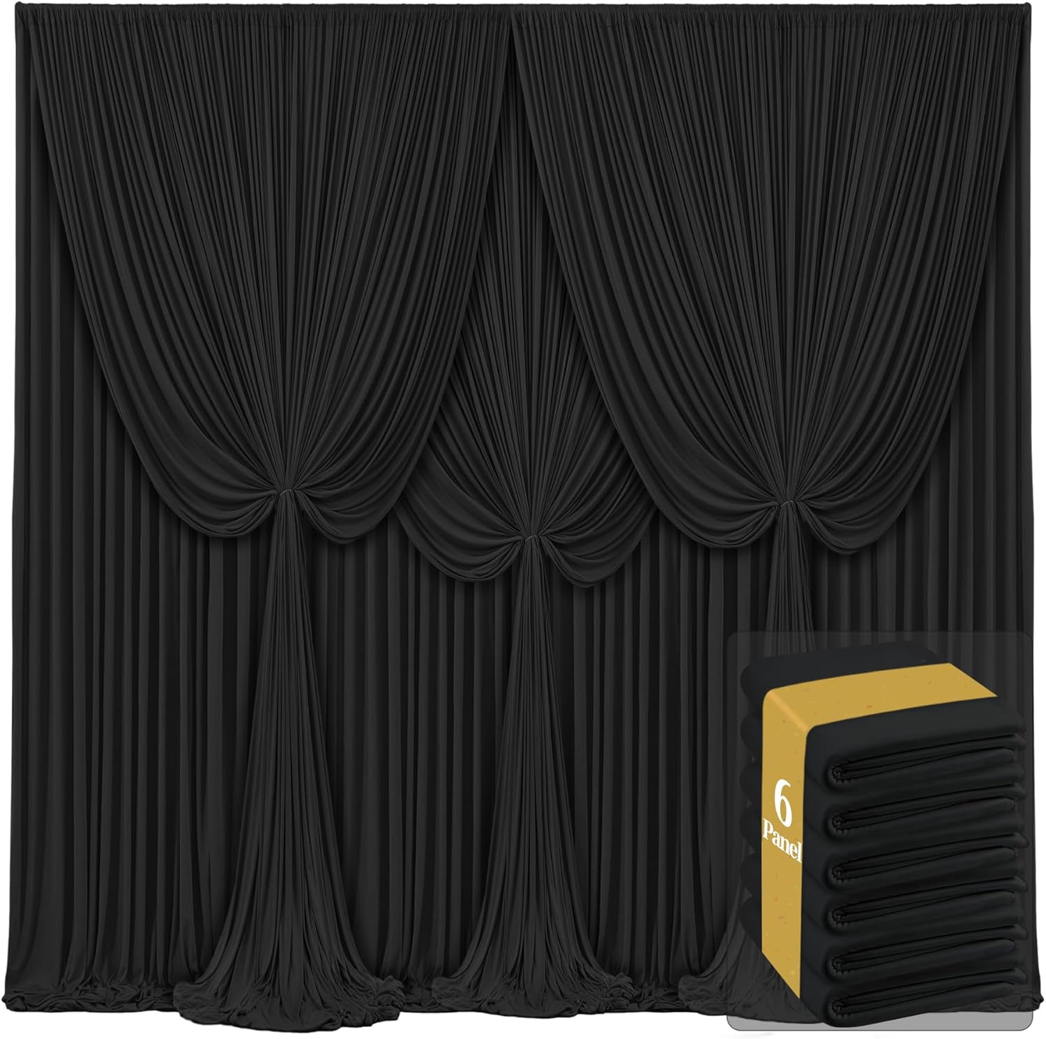 4 Panels Ivory Backdrop Curtains for Wedding Party Wrinkle Free Backdrops Curtain Drapes Fabric Decorations Photo Back Drop Cloth for Baby Shower Photography Stage Reception 20Ft(W) X 12Ft(H)